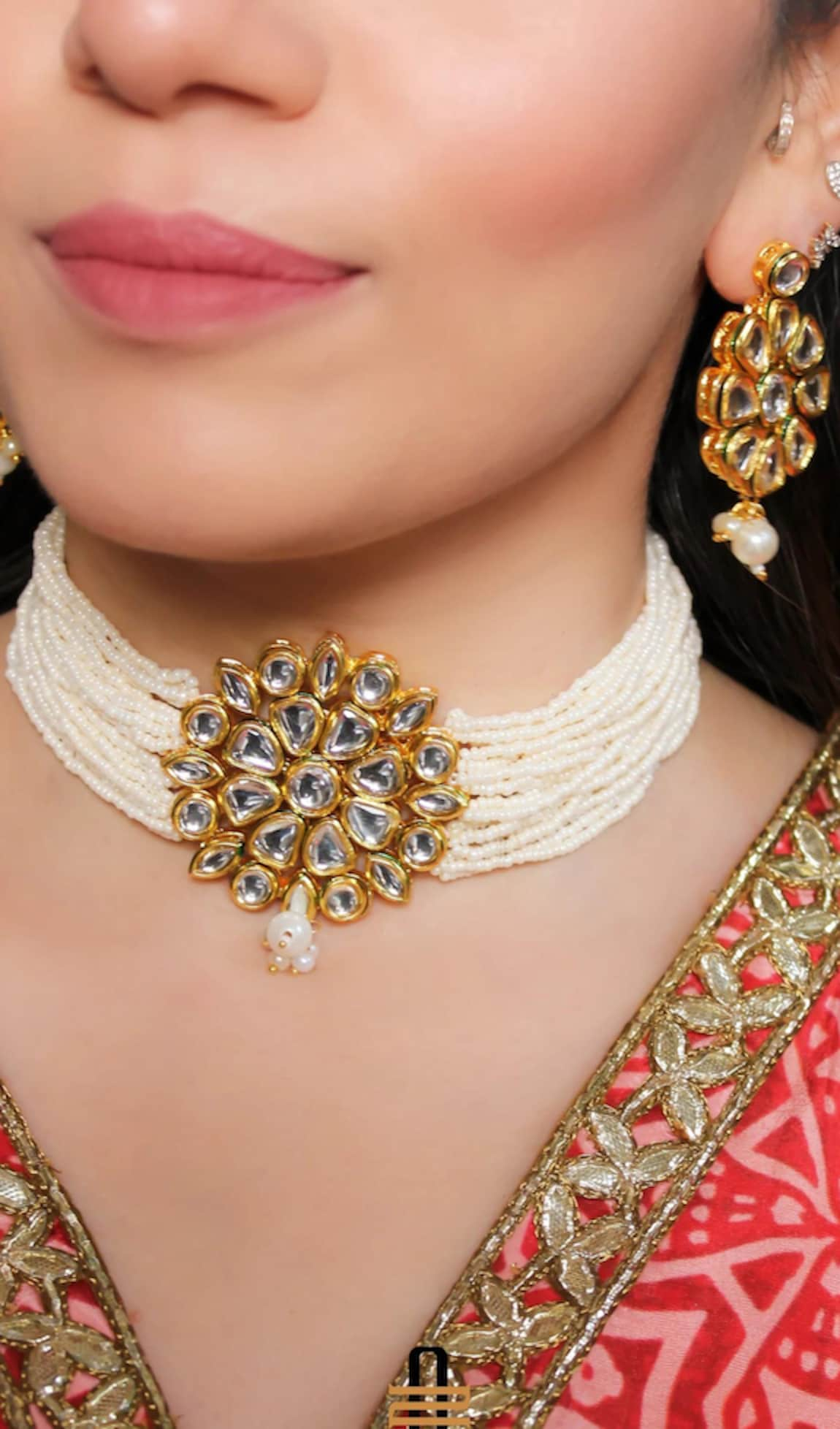 Anana Meher Floral Embellished Choker Set