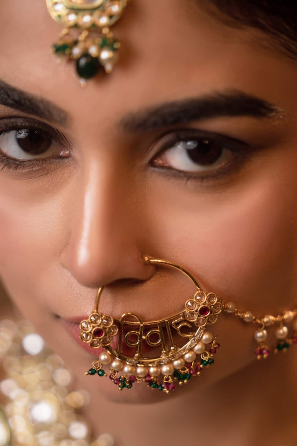Anana Vivah Kudan Embellished Nose Ring