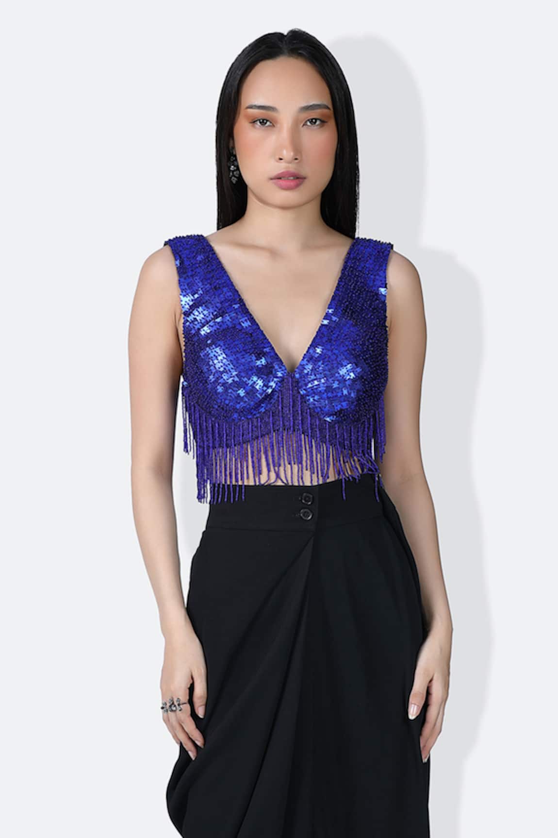 431-88 By Shweta Kapur Puzzle Quad Sequin Encrusted Blouse 