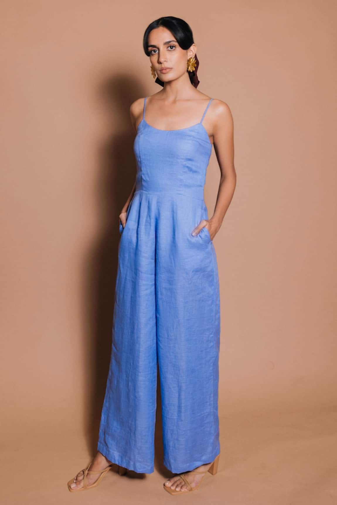 Ojasmé by Sanjana Thapa Ivy Periwinkle Solid Jumpsuit