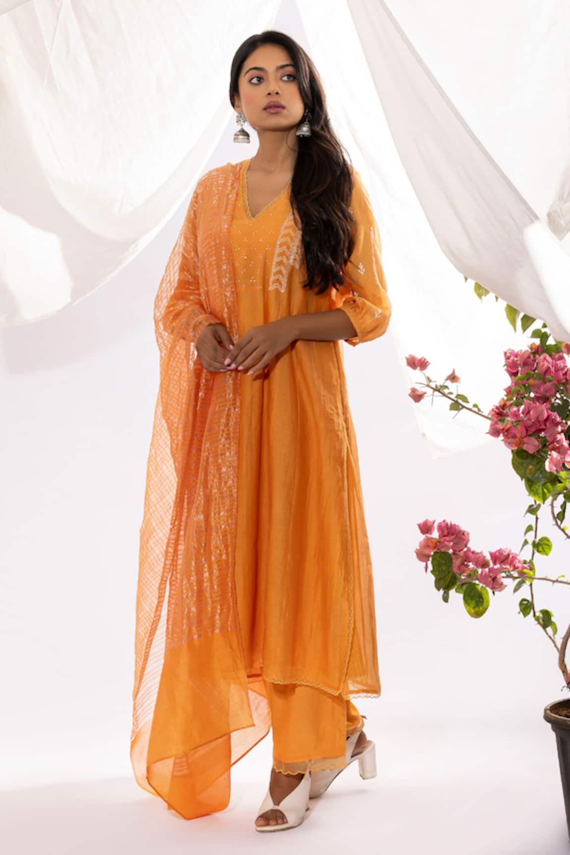 Pants And Pajamas Chikankari Work Kurta Set 