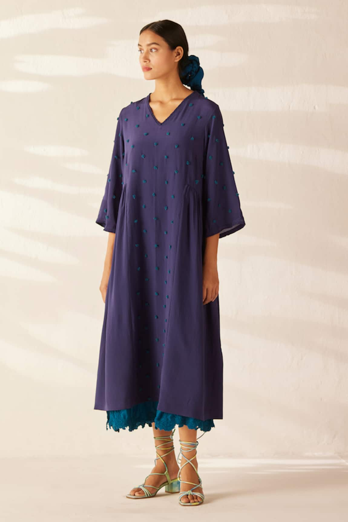 Ilk Peer Embroidered Cluster Layered Dress