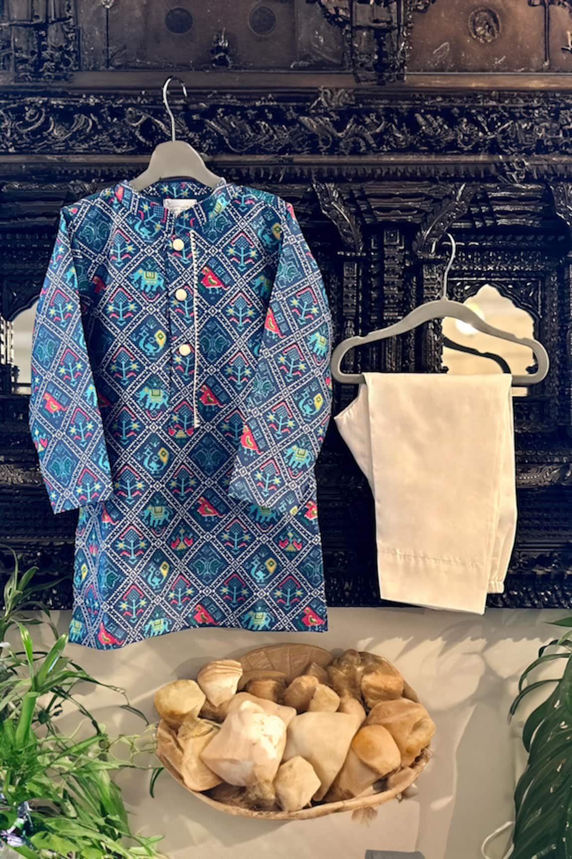 Rage Attire-Sweta Saria Patola Print Kurta & Pyjama Set