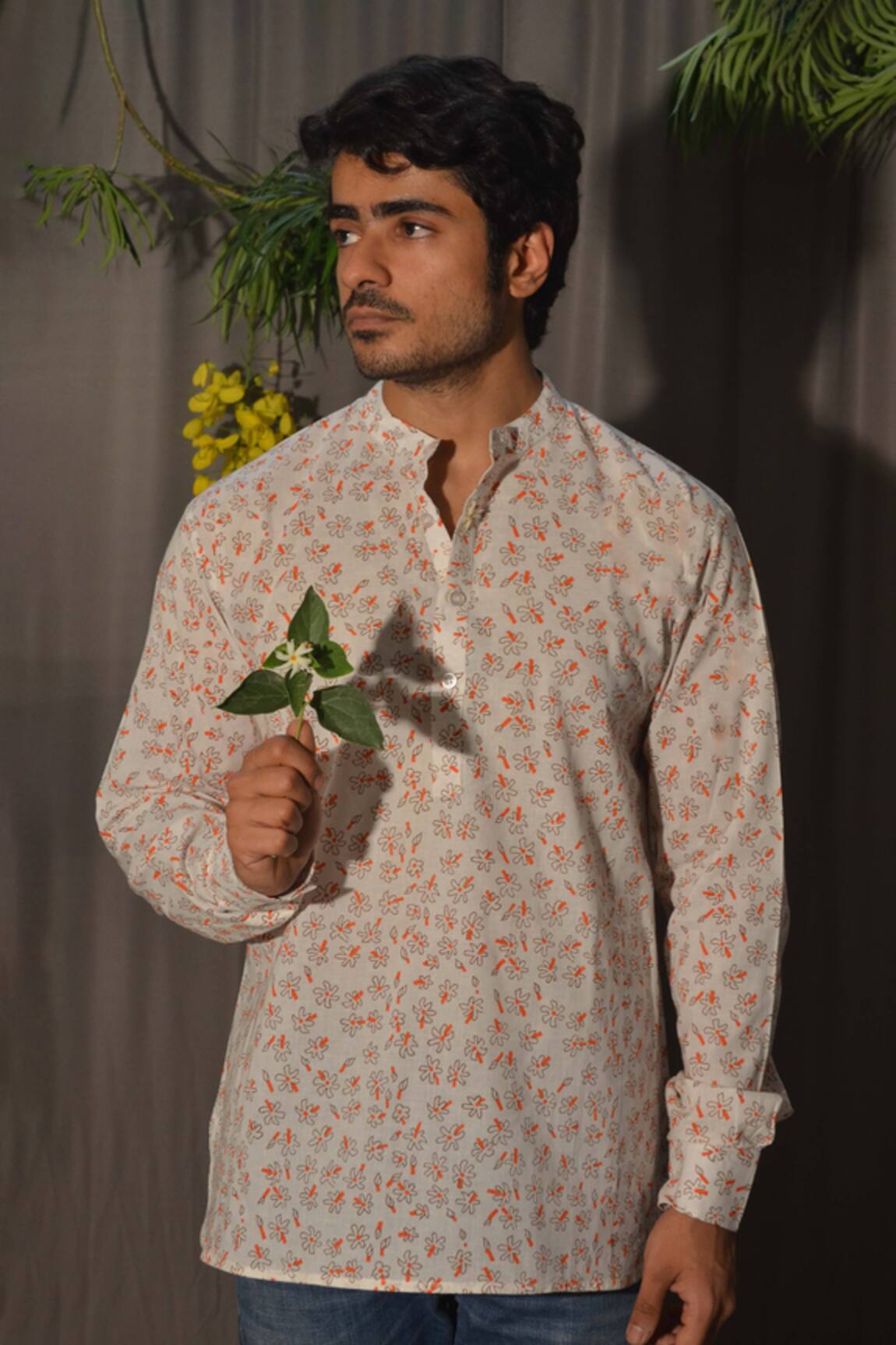 Buy Blue Silk Printed Floral Raglan Sleeve Kurta Set For Men by Agape  Online at Aza Fashions.