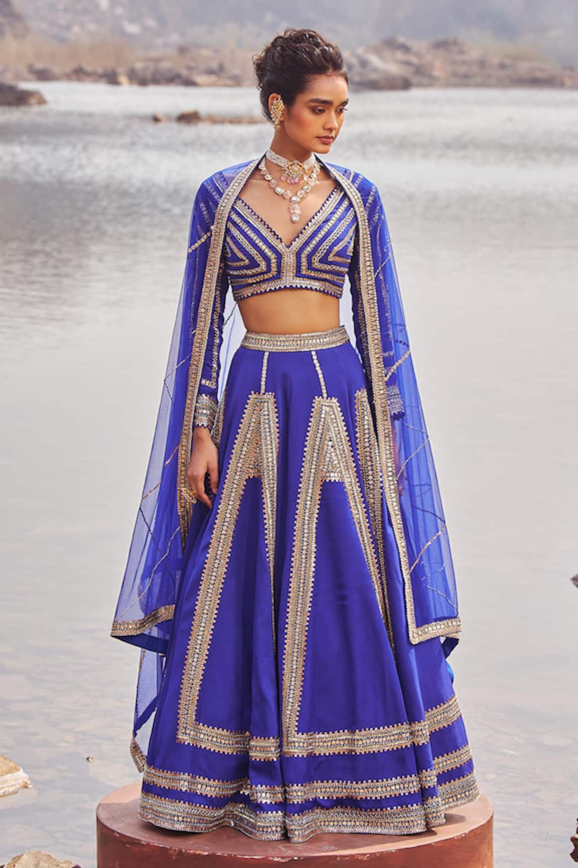 Nidhika Shekhar Jashan-E-Utsav Embroidered Blouse Lehenga Set