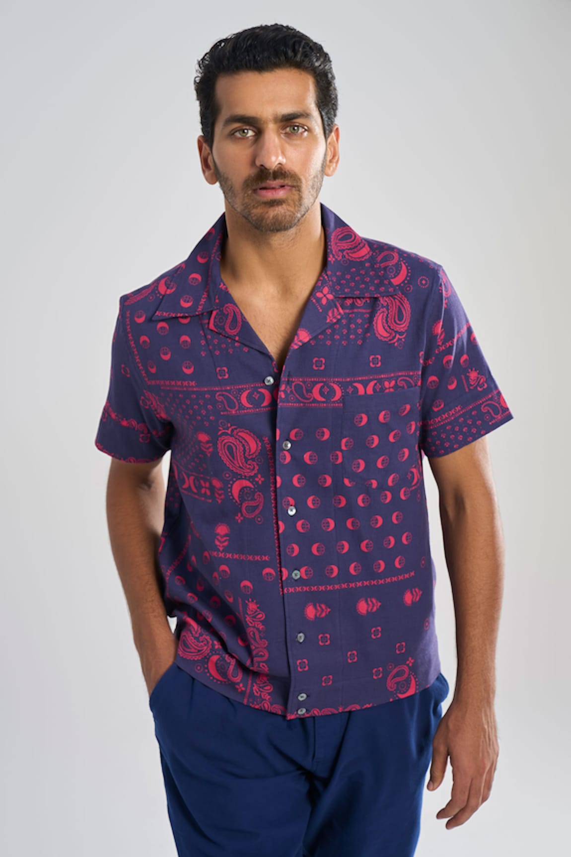 Terra Luna Vacay Camp Half Moon Pattern Shirt