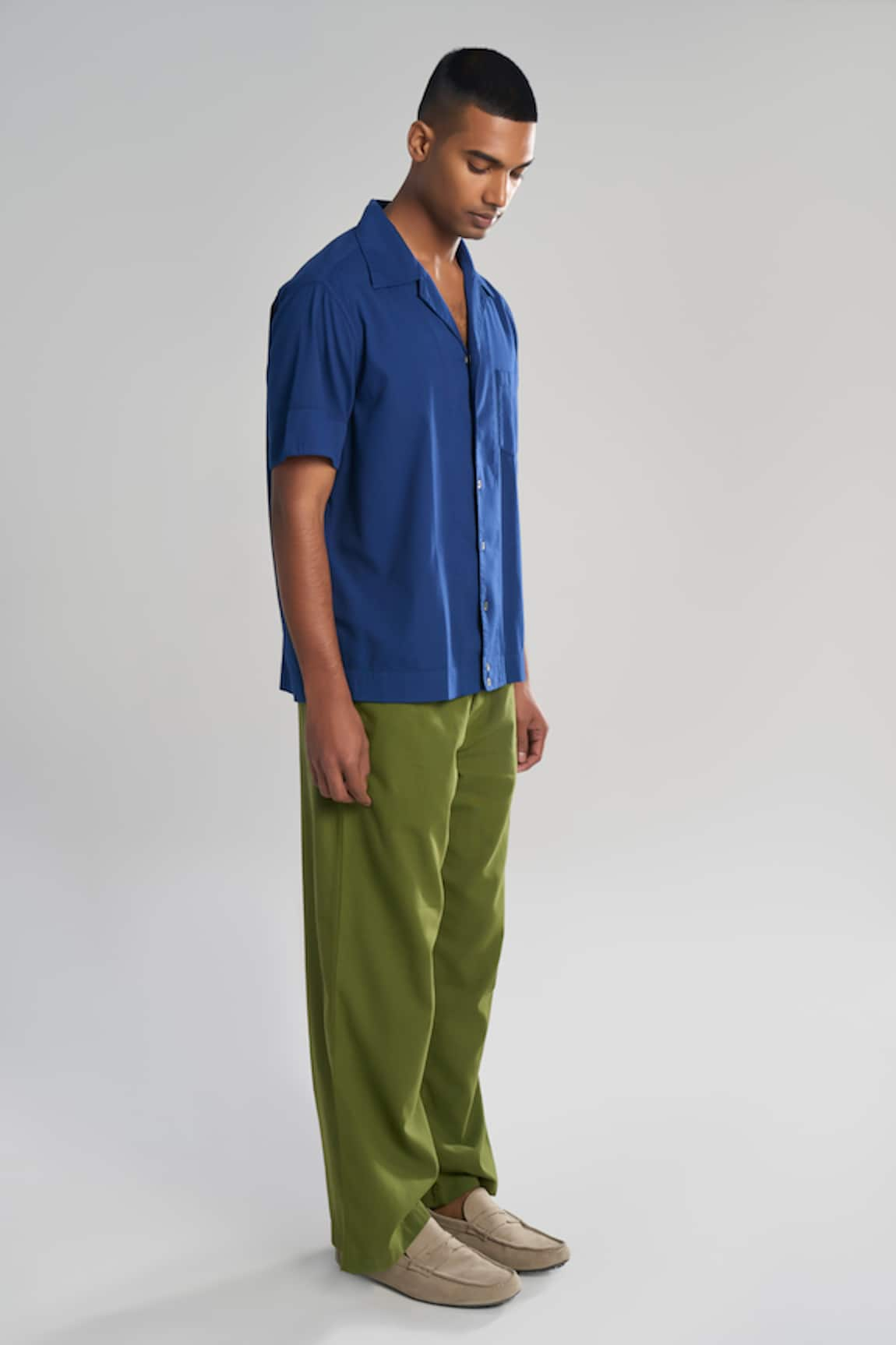 Terra Luna Vacay Camp Side Pocket Solid Shirt