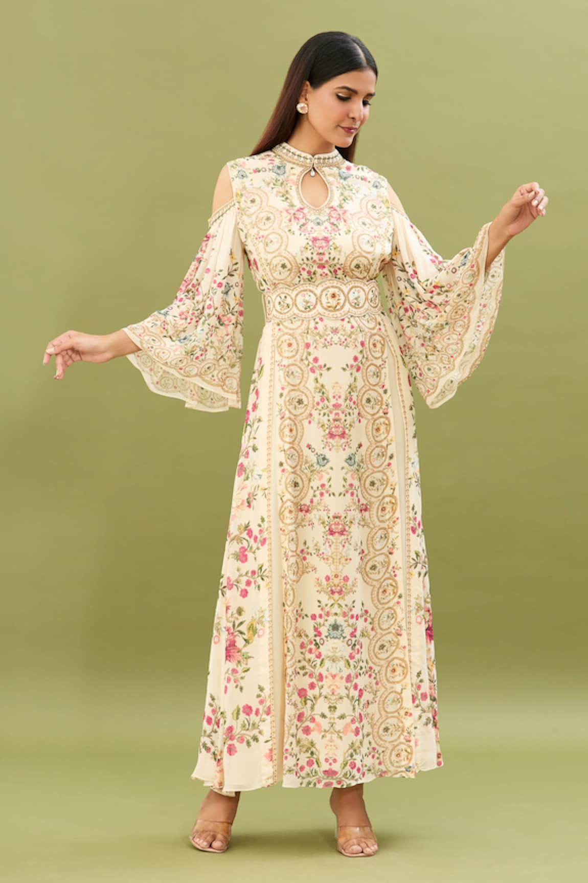 NIRRAAMYAA Floral Blossom Print Kaftan