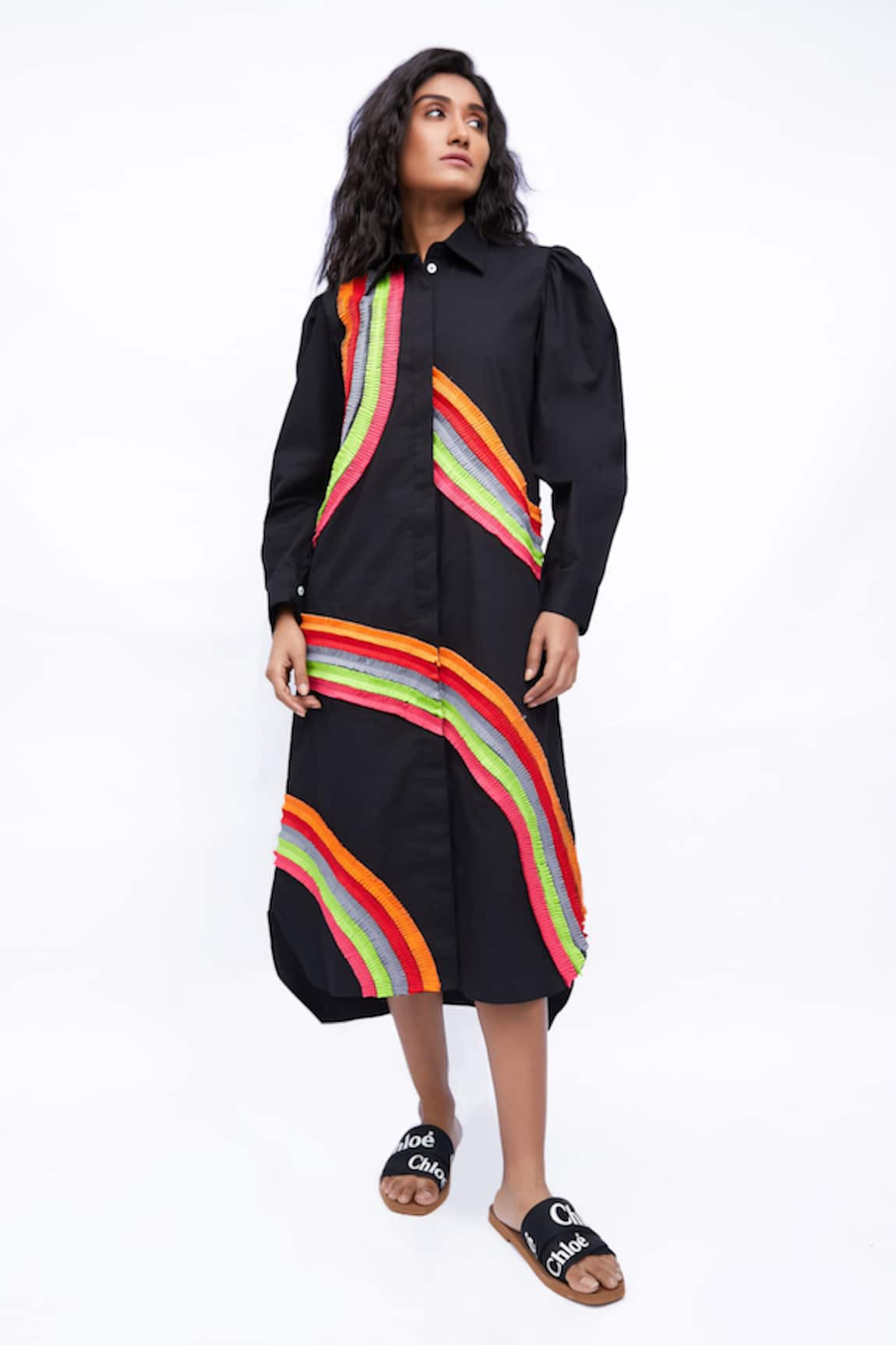 Studio Moda India The Ivy Rainbow Frilled Cotton Dress