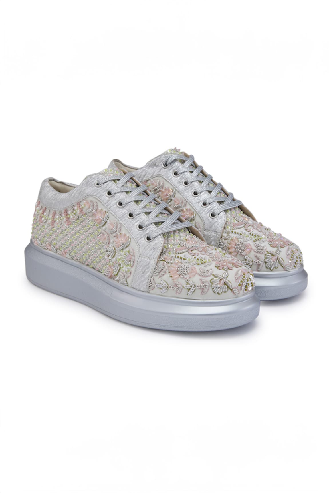 Anaar Floral Jaal & Zardosi Embroidered Wedding Sneakers