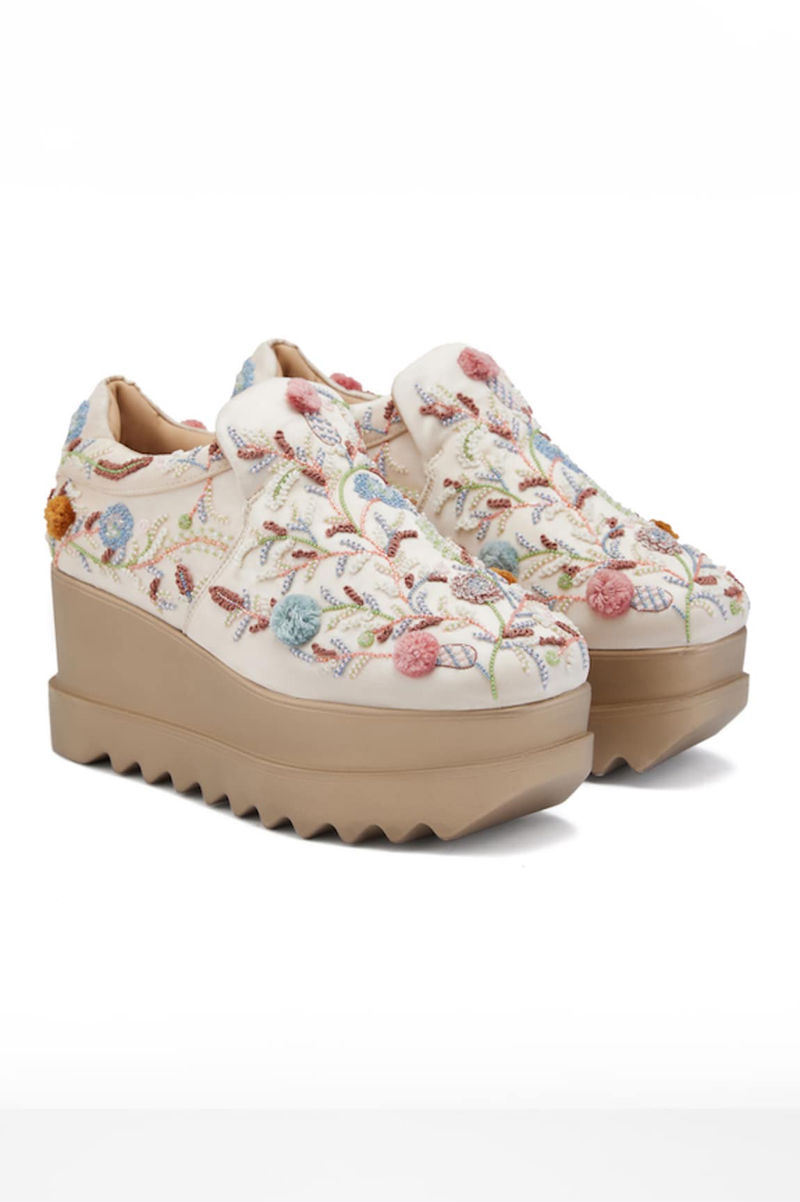 Anaar Madeline Embroidered Wedding Wedge Sneakers