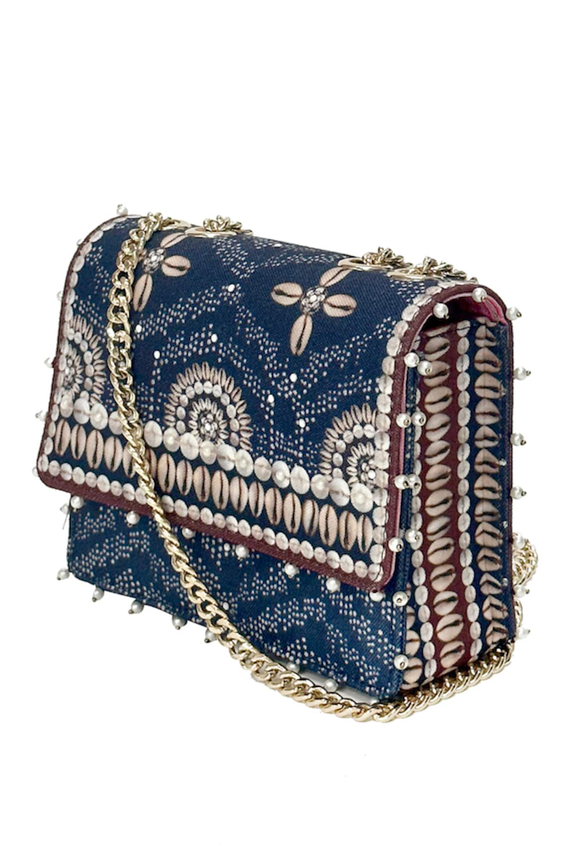 The Garnish Company Mira Zohra Cowrie Shell Print Sling Bag