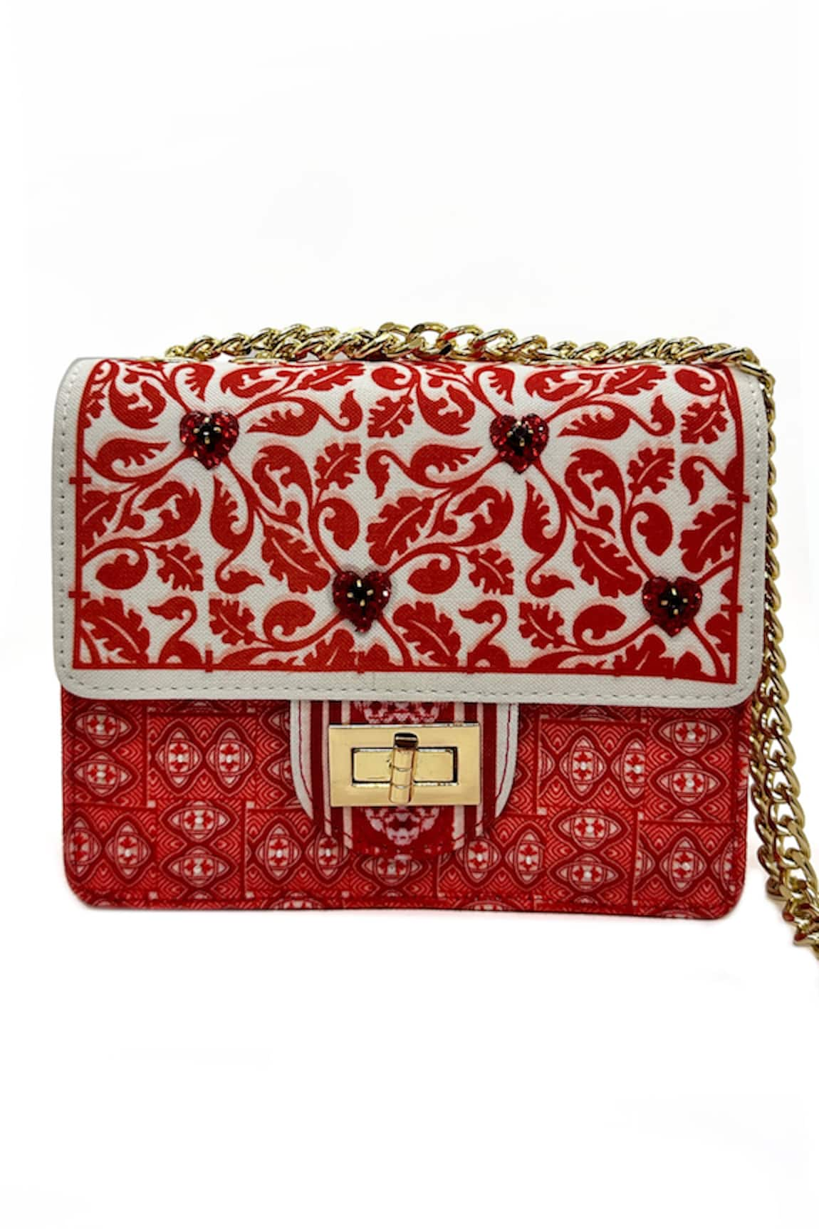 The Garnish Company Ruby Crystal Hand Embellished Sling Bag