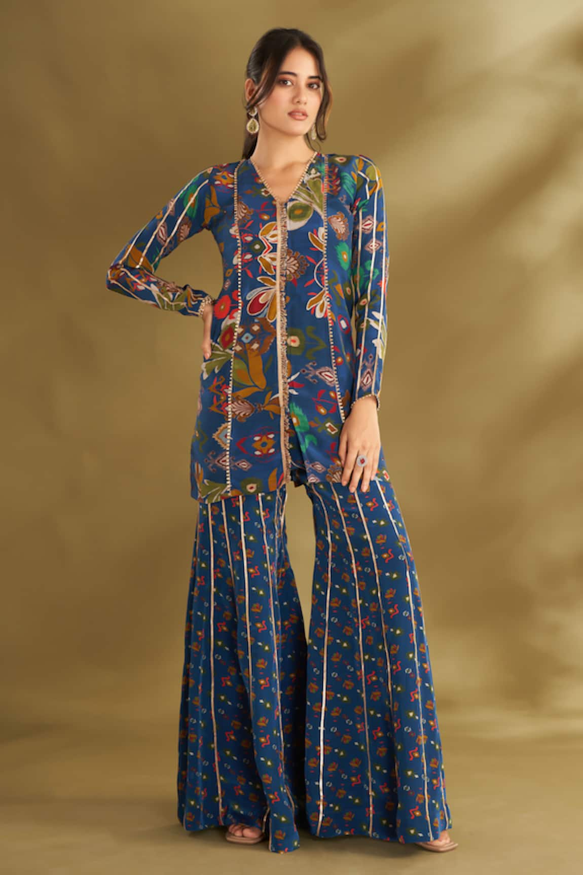 AFFROZ Floral Print Kurta & Sharara Set