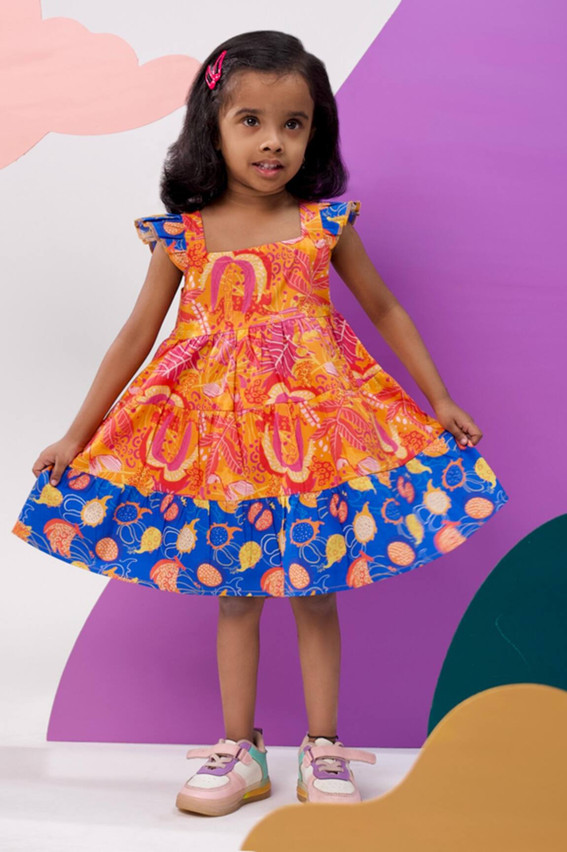 Miko Lolo Tango Tropics Print Tiered Dress