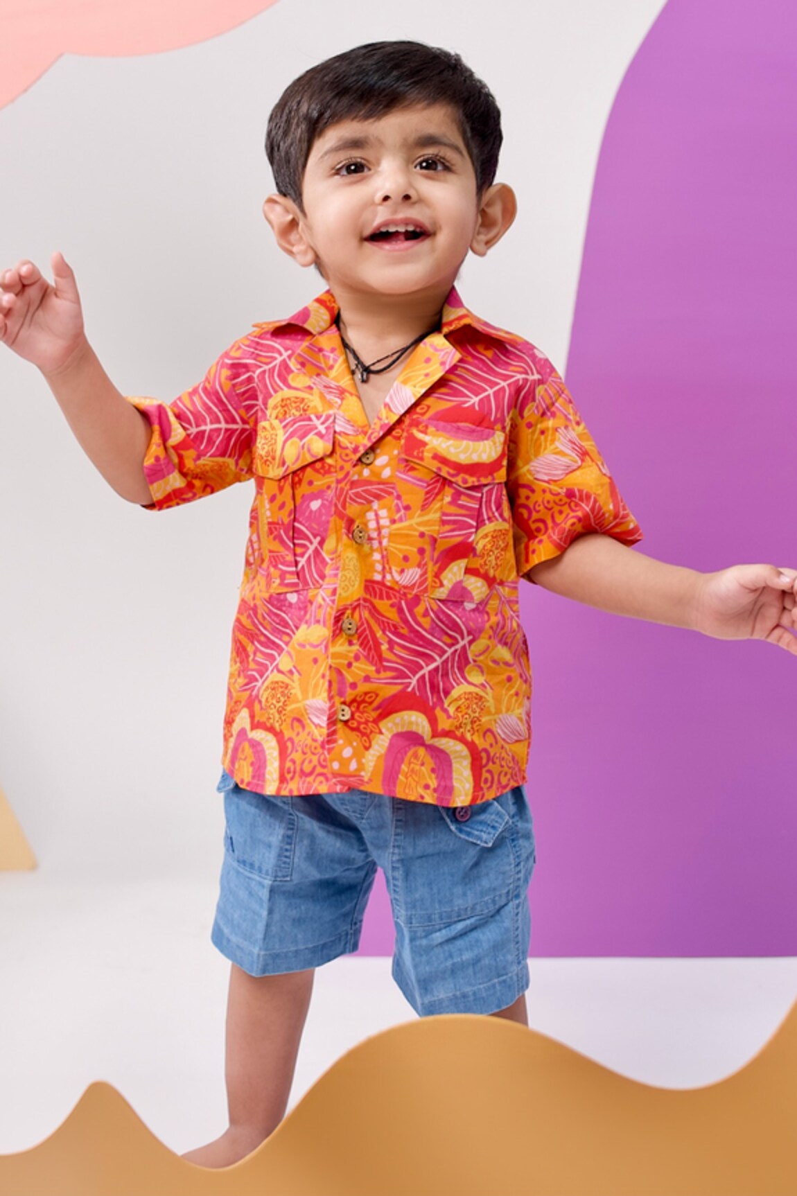 Miko Lolo Tango Tropical Print Cotton Hawaiian Shirt