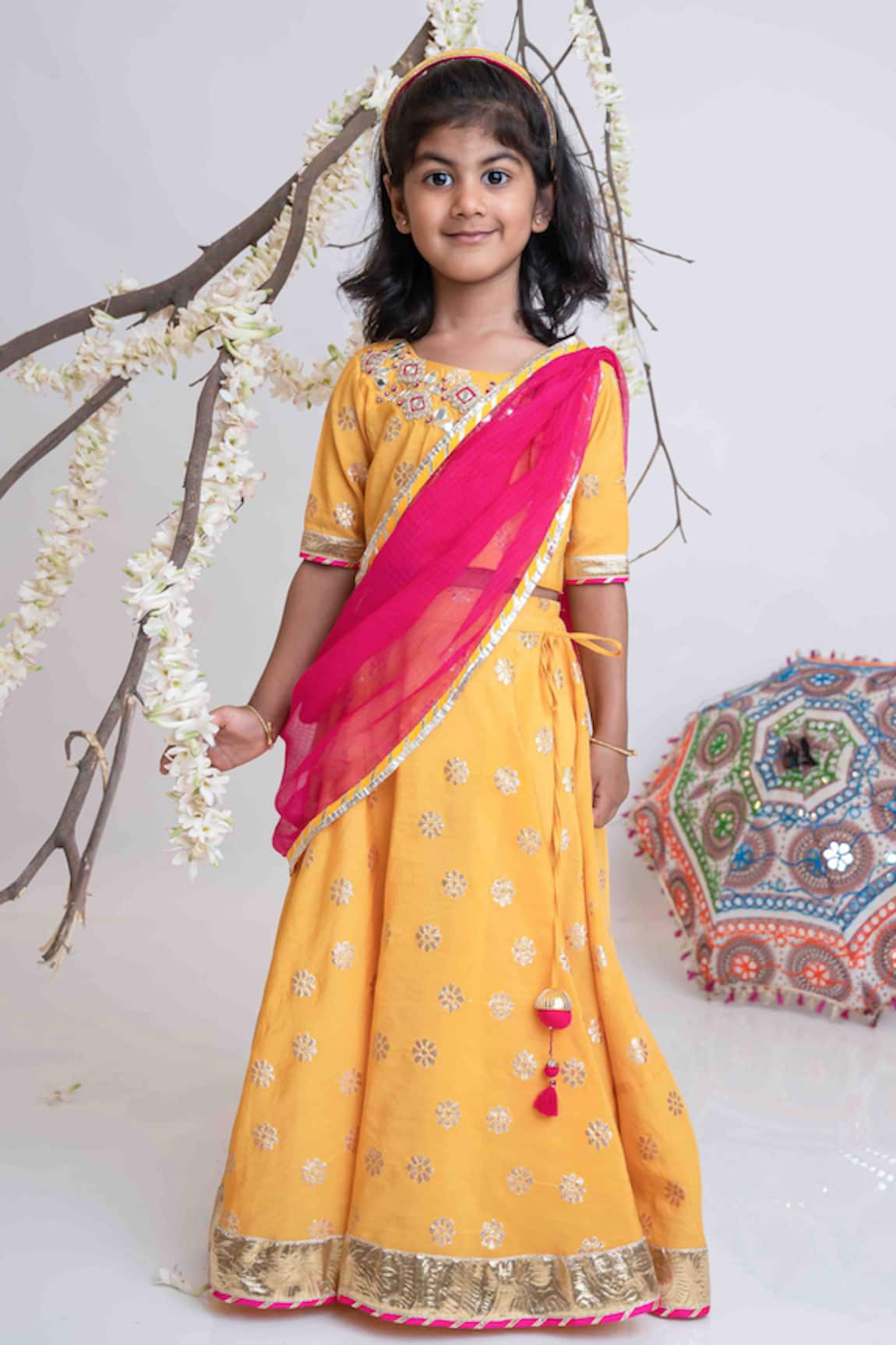 Mi Dulce An'ya Floral Banarasi Lehenga Set