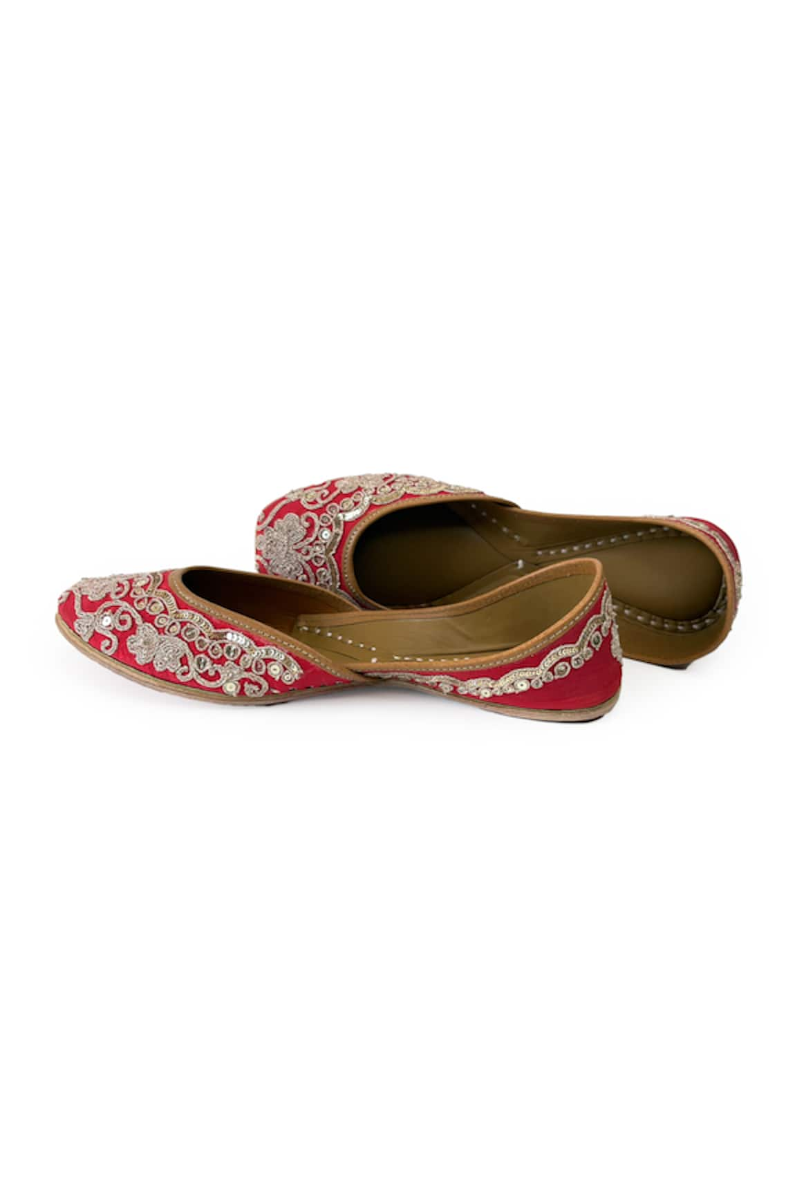 Pixie Pearlz Gul Dori & Sequin Embroidered Juttis