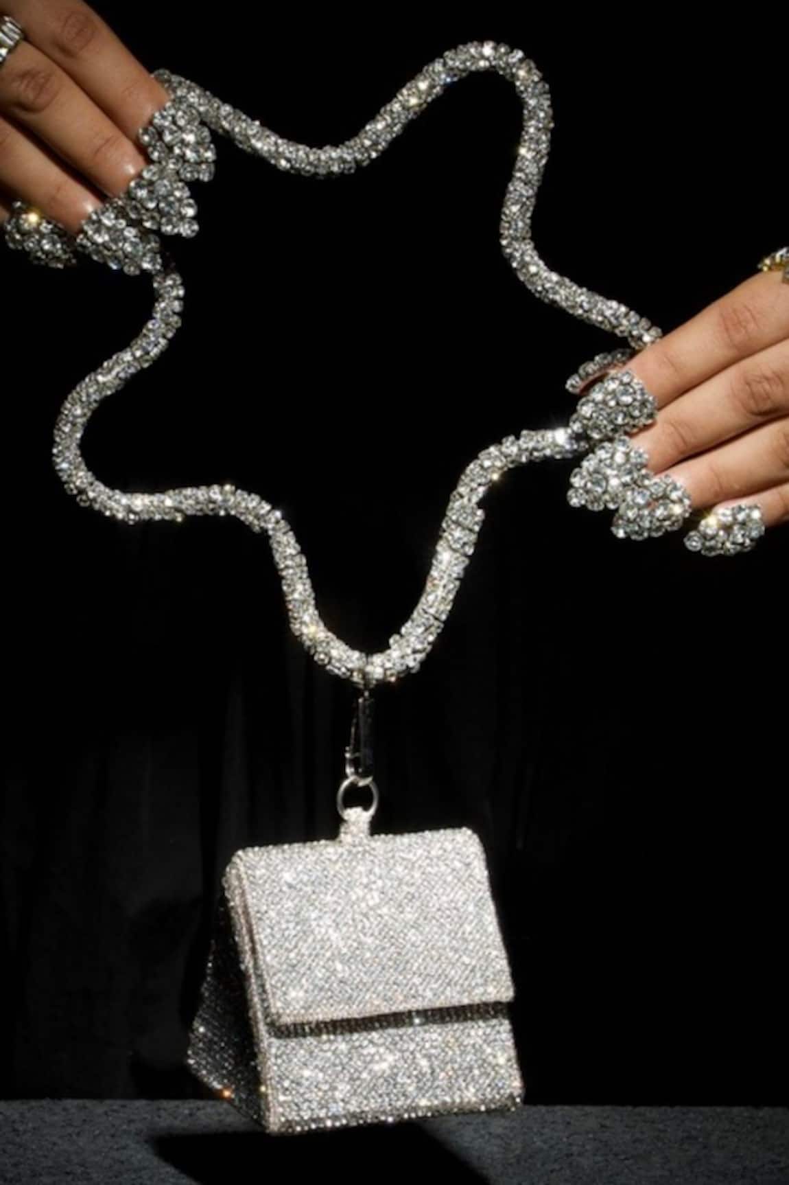 Ozel Crystal Embellished Charm Nano Bag