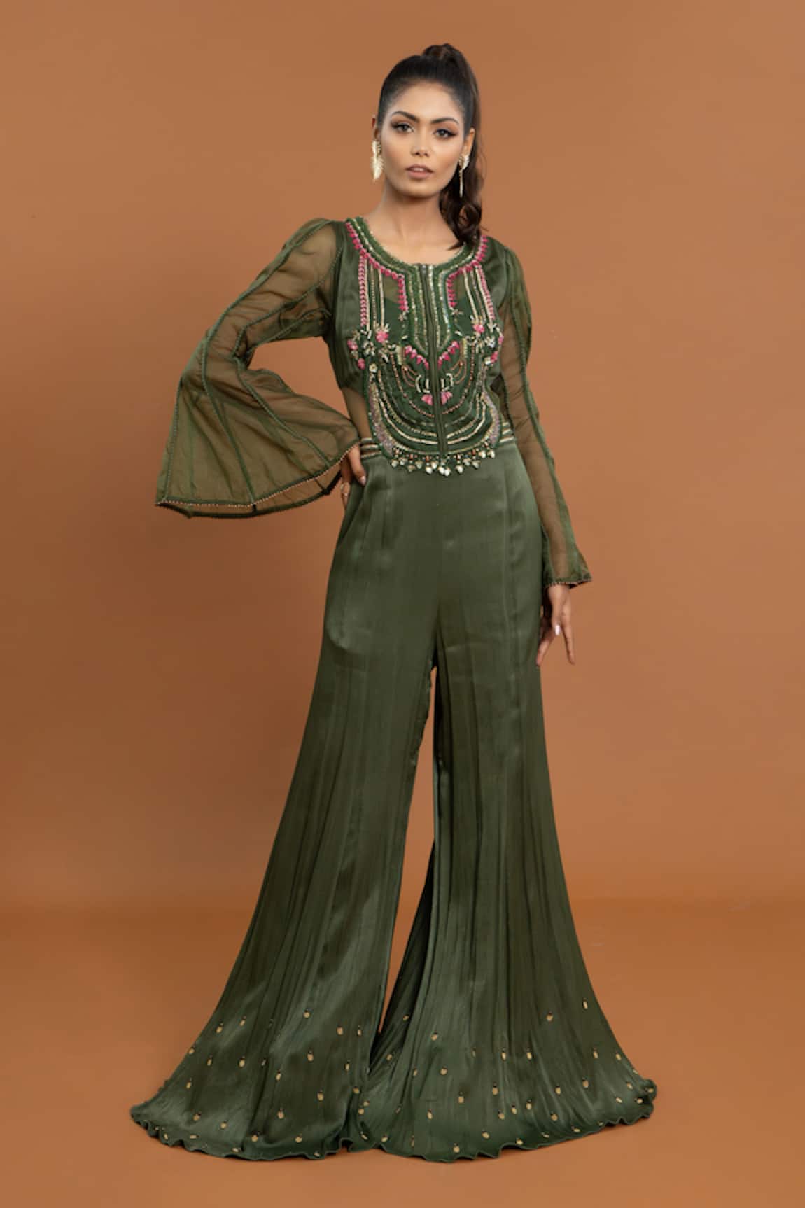 Aurouss Resham Embroidered Jumpsuit