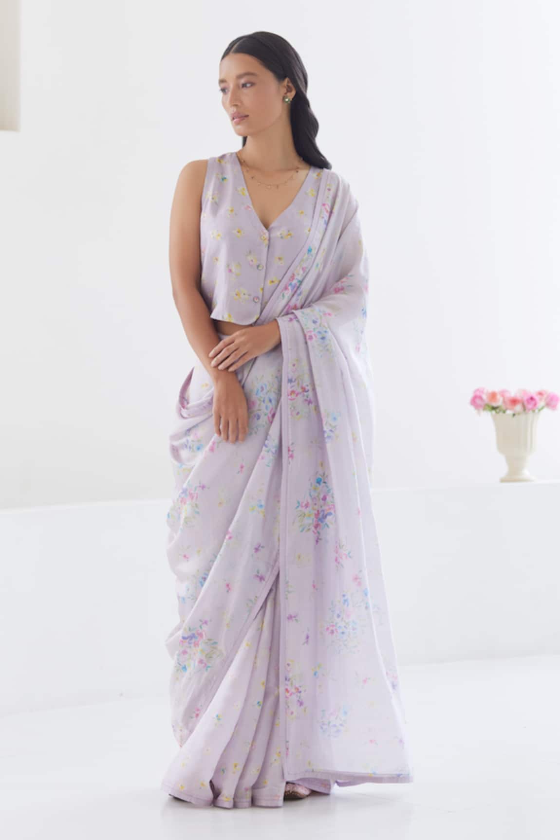 Surmaye Picnic Daydream Floral Print Saree