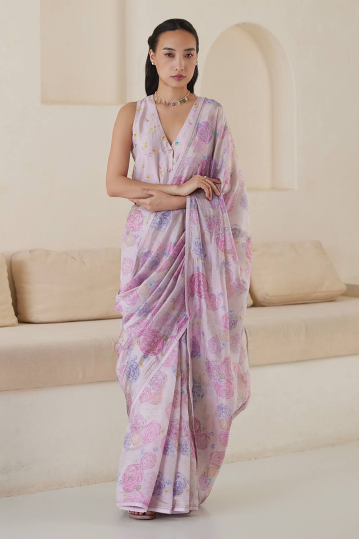 Surmaye Soft Caress Flower Print Saree