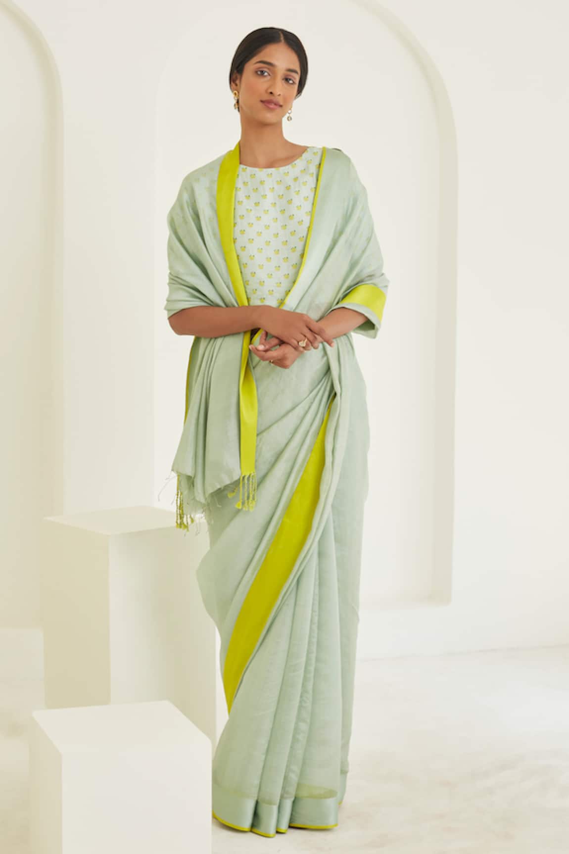 Surmaye Serendipity Handwoven Bordered Saree