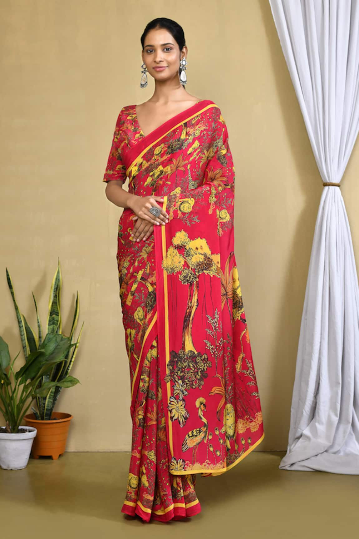 Samyukta Singhania Hidden Eden Sequel Printed Saree With Blouse