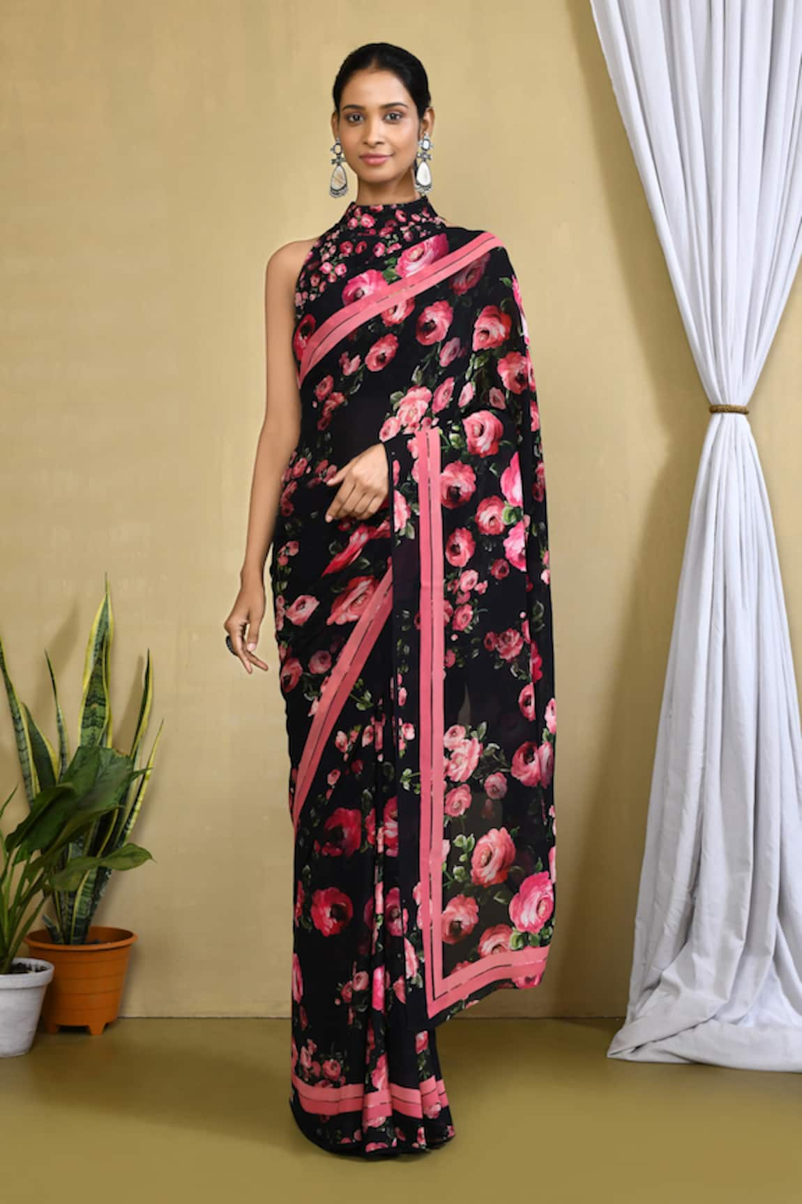 Samyukta Singhania Rose Garden Printed Saree With Blouse