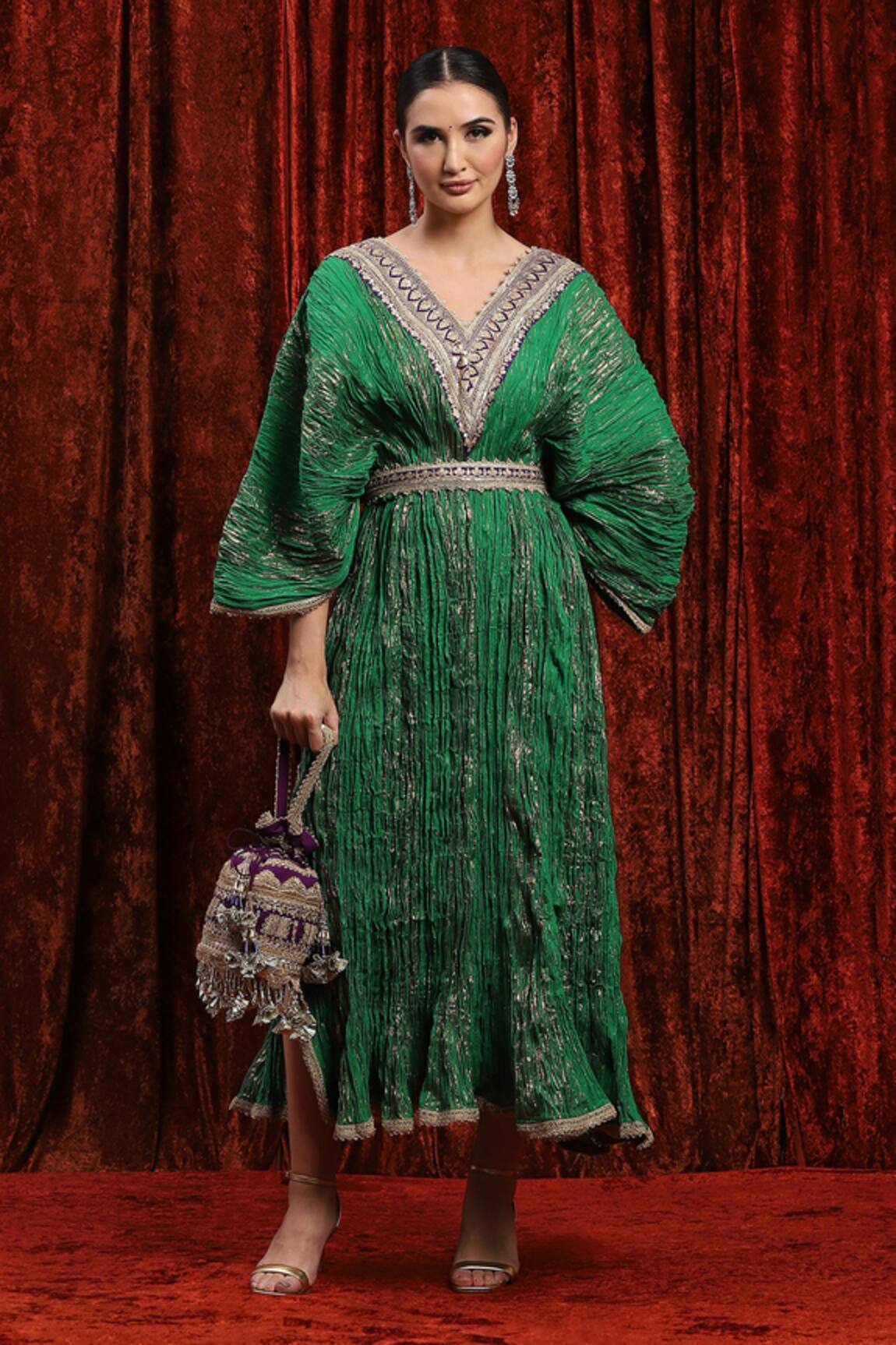 SHIKHAR SHARMA Textured Gota Embroidered Kaftan 