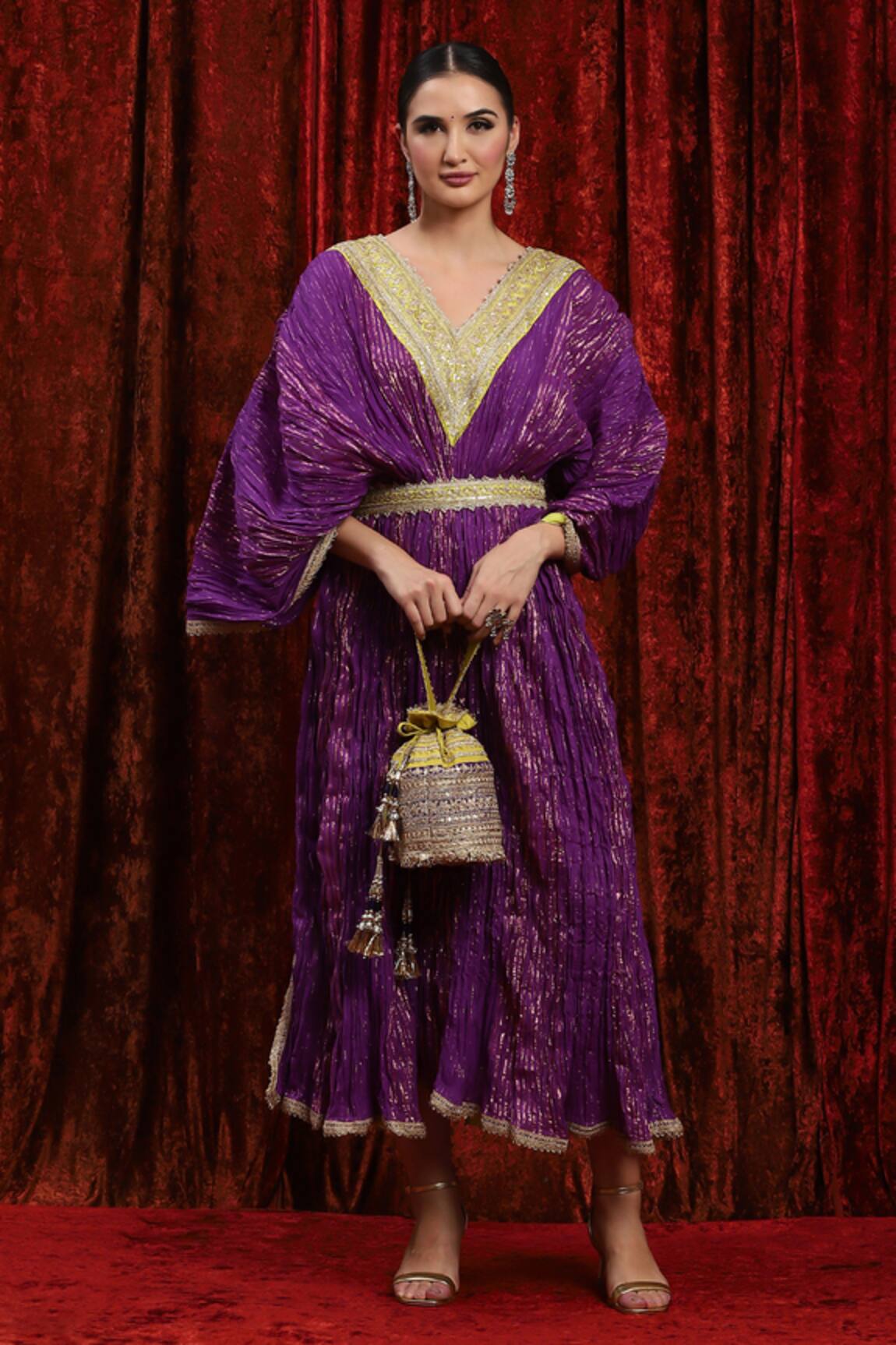 SHIKHAR SHARMA Badla Embroidered Textured Kaftan 