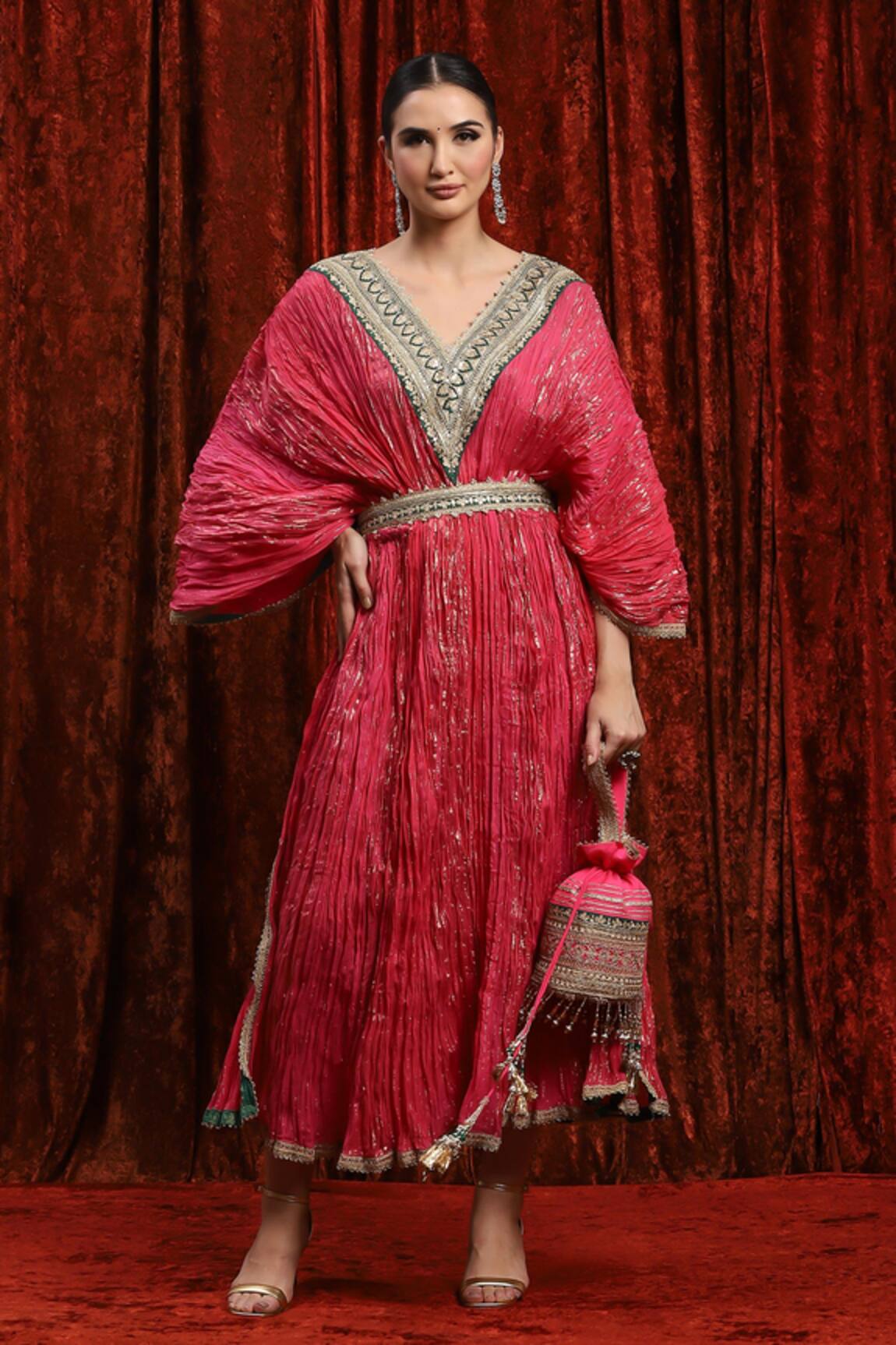 SHIKHAR SHARMA Striped Dori Embroidered Kaftan 