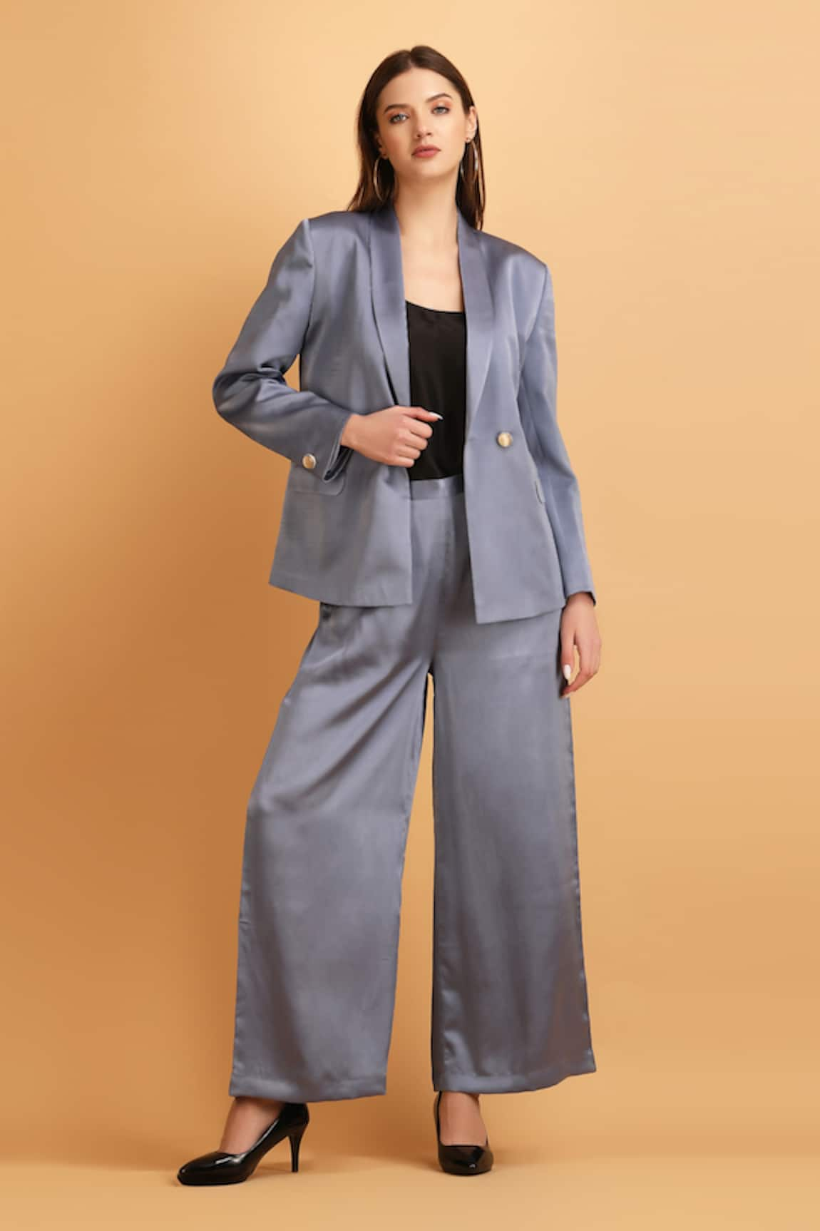 LABEL IVISH Lapel Collar Blazer Set