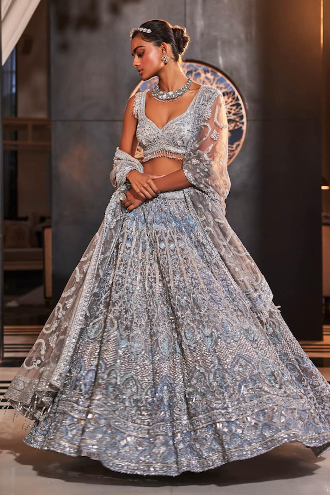 Kalighata Aromatic Hand Embroidered Lehenga Set