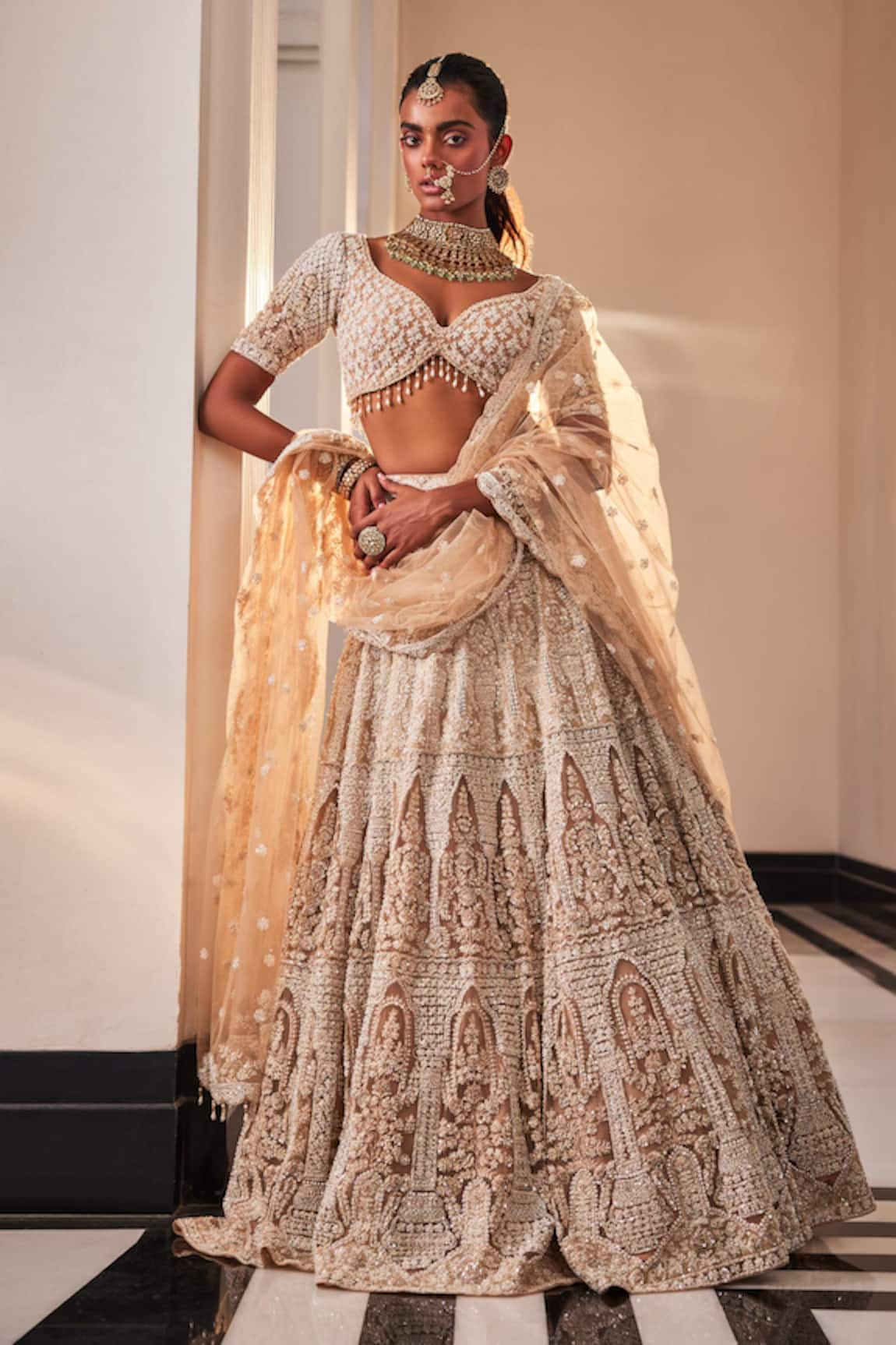 Kalighata Avni Hand Embroidered Bridal Lehenga Set