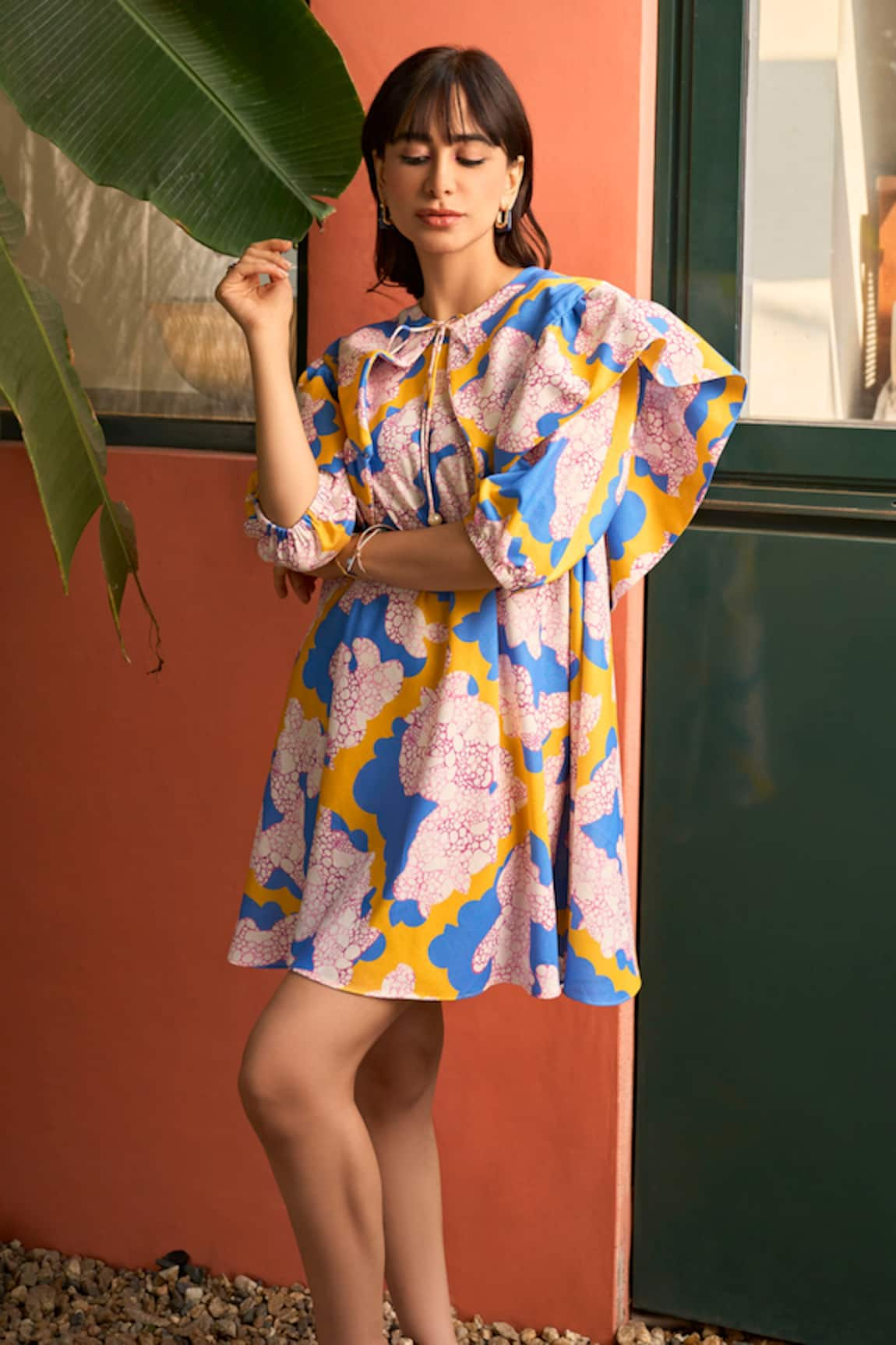 ZiP by Payal & Zinal Sunflower Abstract Print Dress