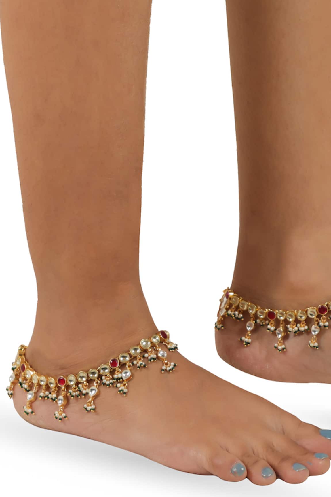 Riana Jewellery Jadtar Stone Embellished Pair Of Payals 