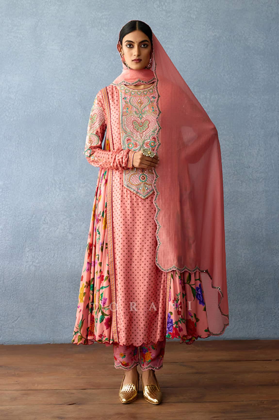 Torani Dil Ruba Sufiya Floral Print Embroidered Kurta Pant Set