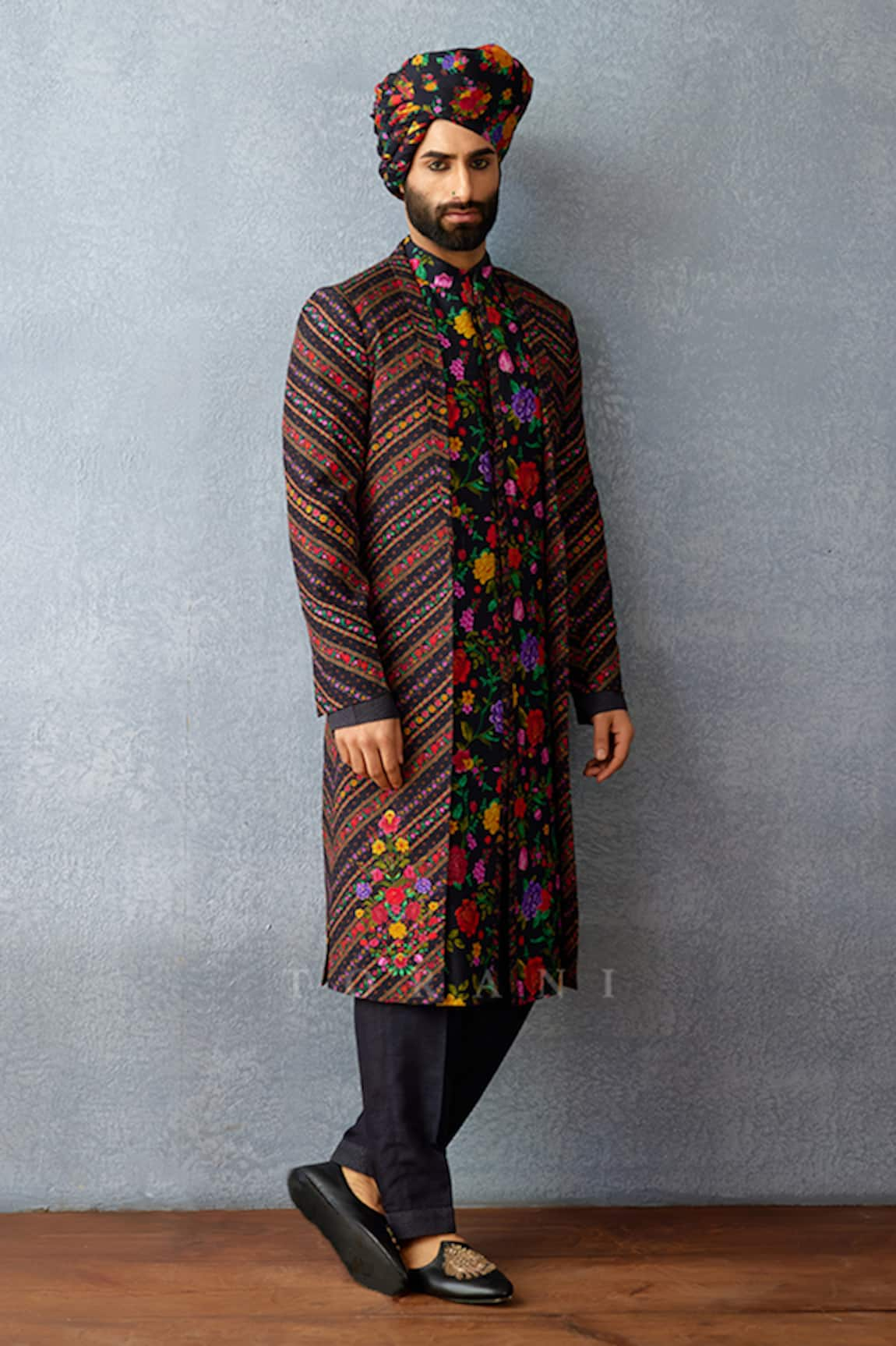 Torani Dil Shaad Naji Print Sherwani Set