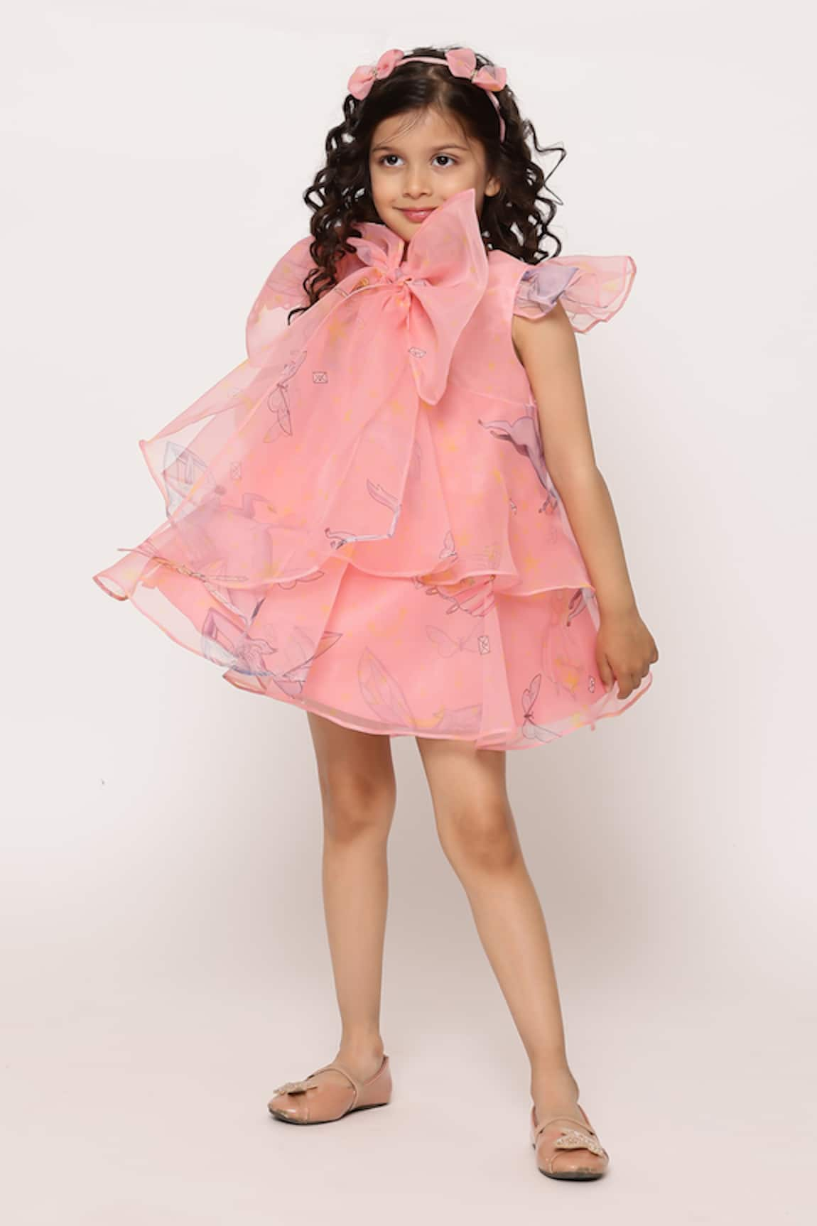 JANYAS CLOSET Angela Layered Bow Dress