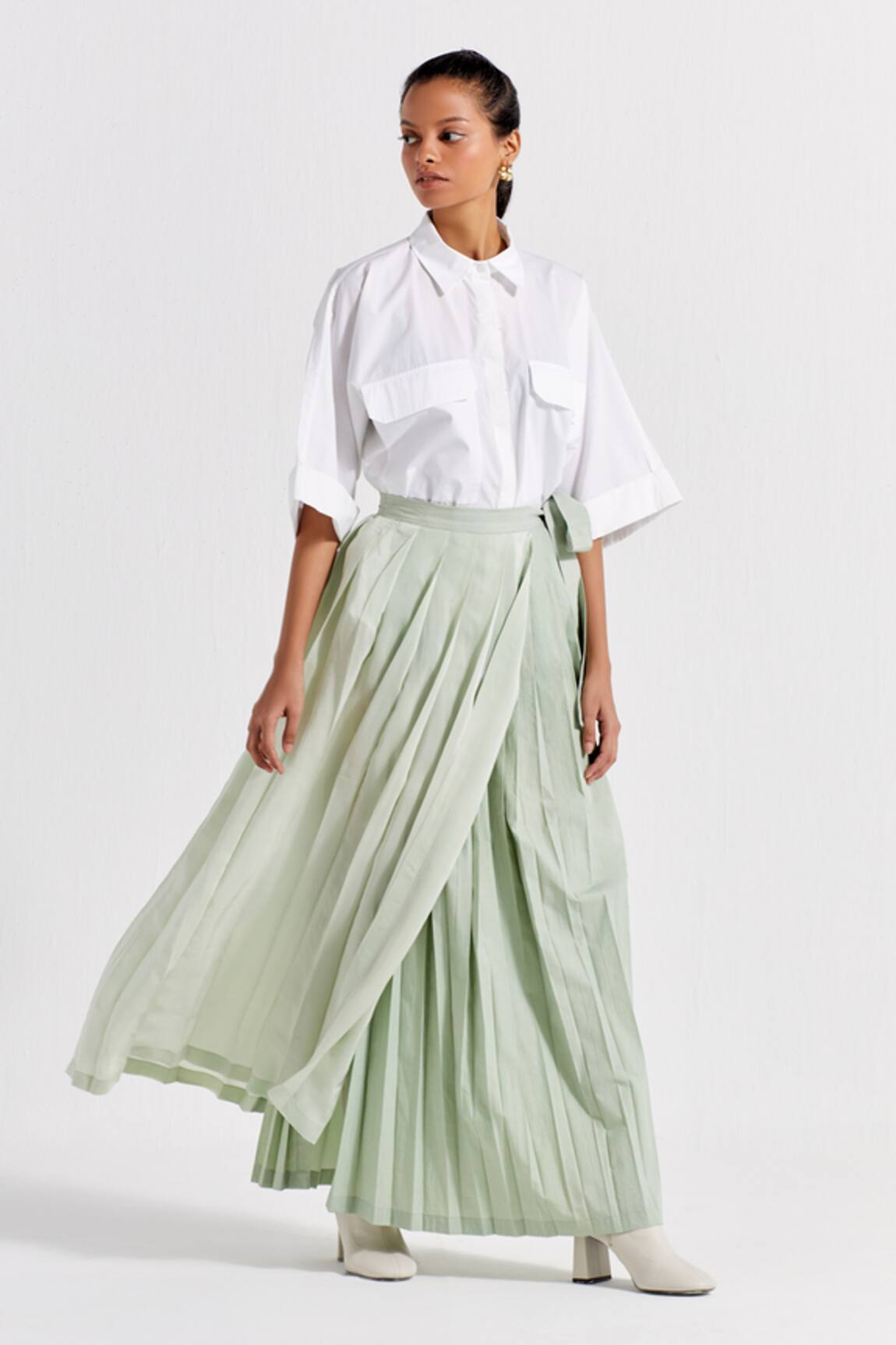 Three Solid Asymmetric Skirt 