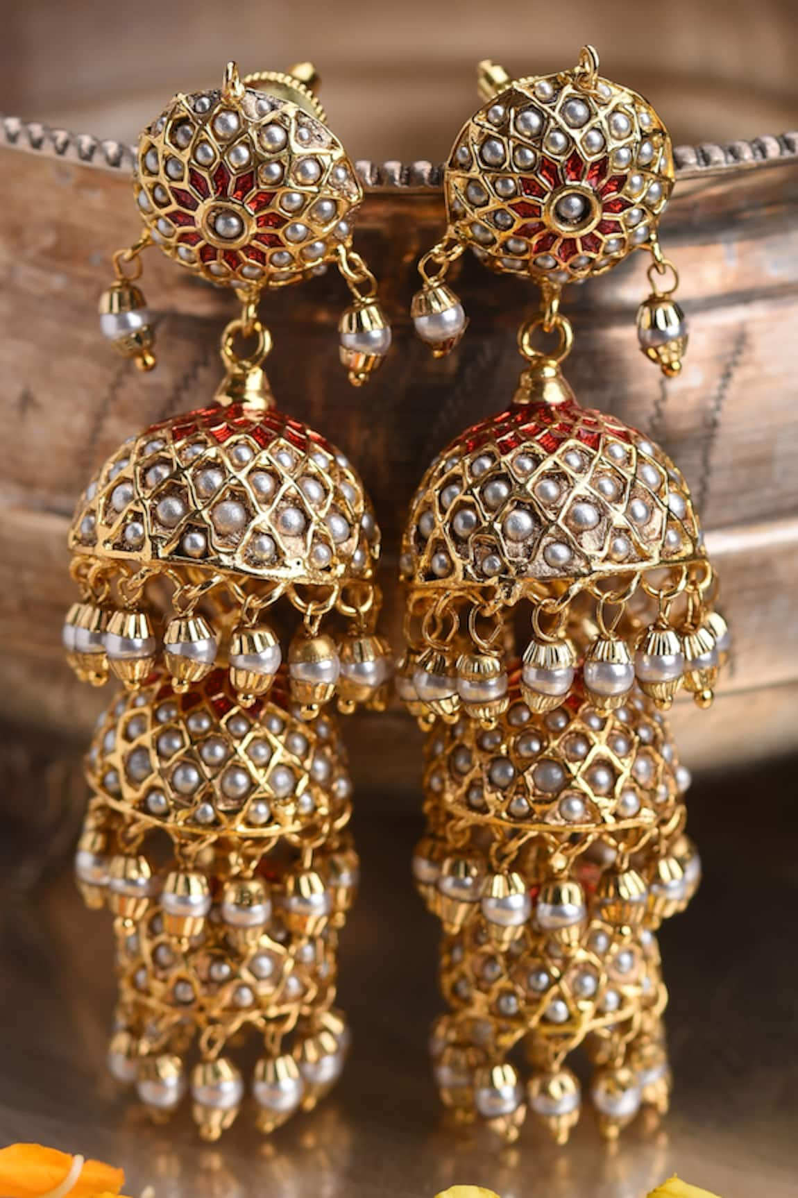 PREETI MOHAN Venya Embellished Jhumka Earrings