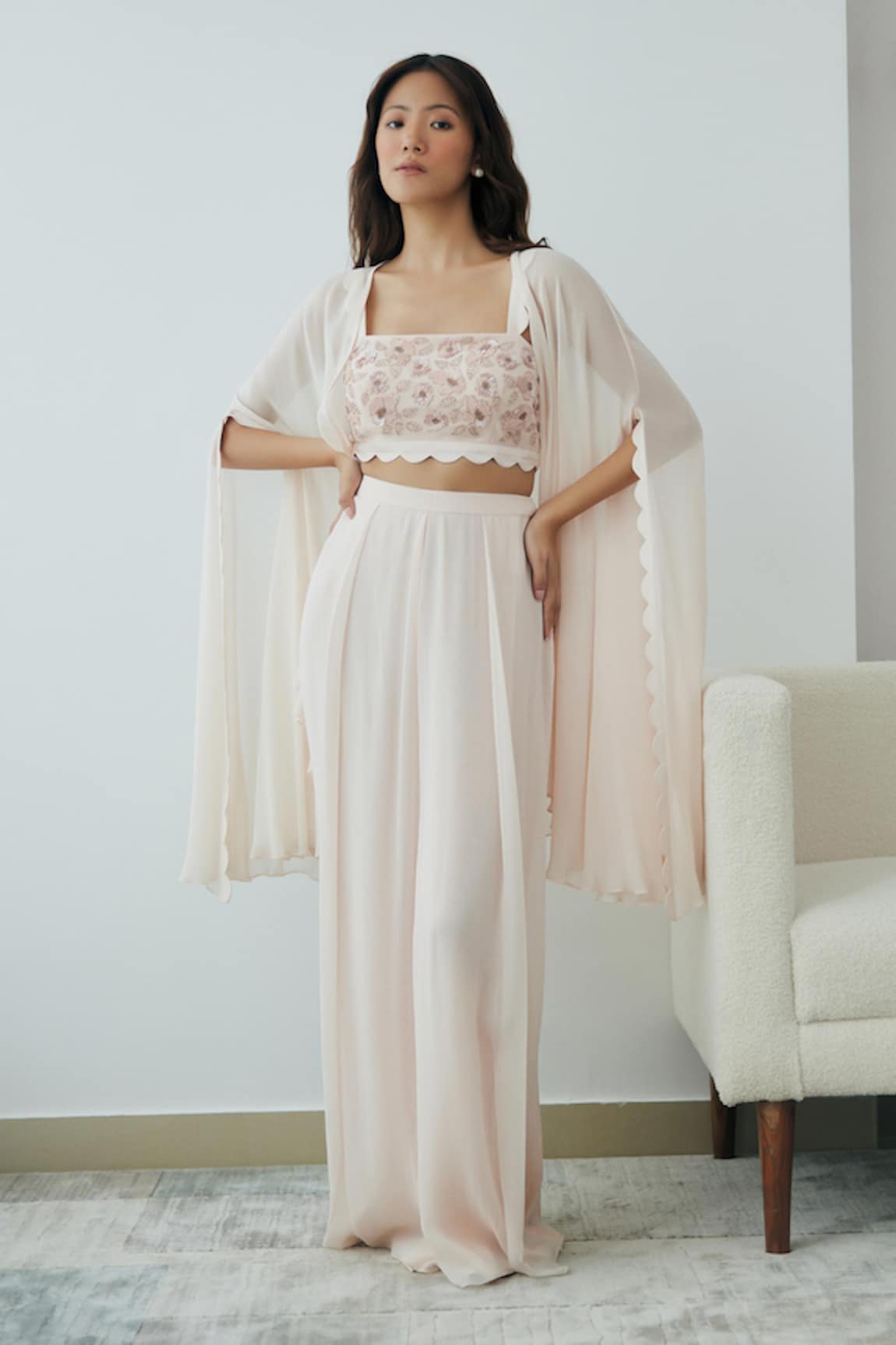 Lavanya Ahuja Flared Sleeve Cape Pant Set