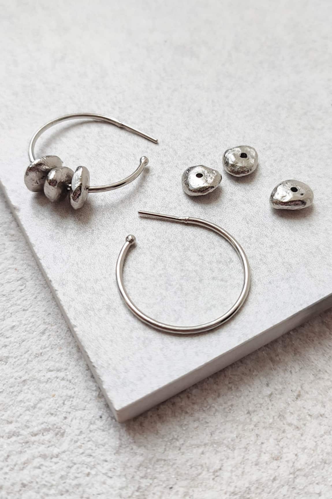 De'anma Alen Metallic Embellished Hoop Earrings