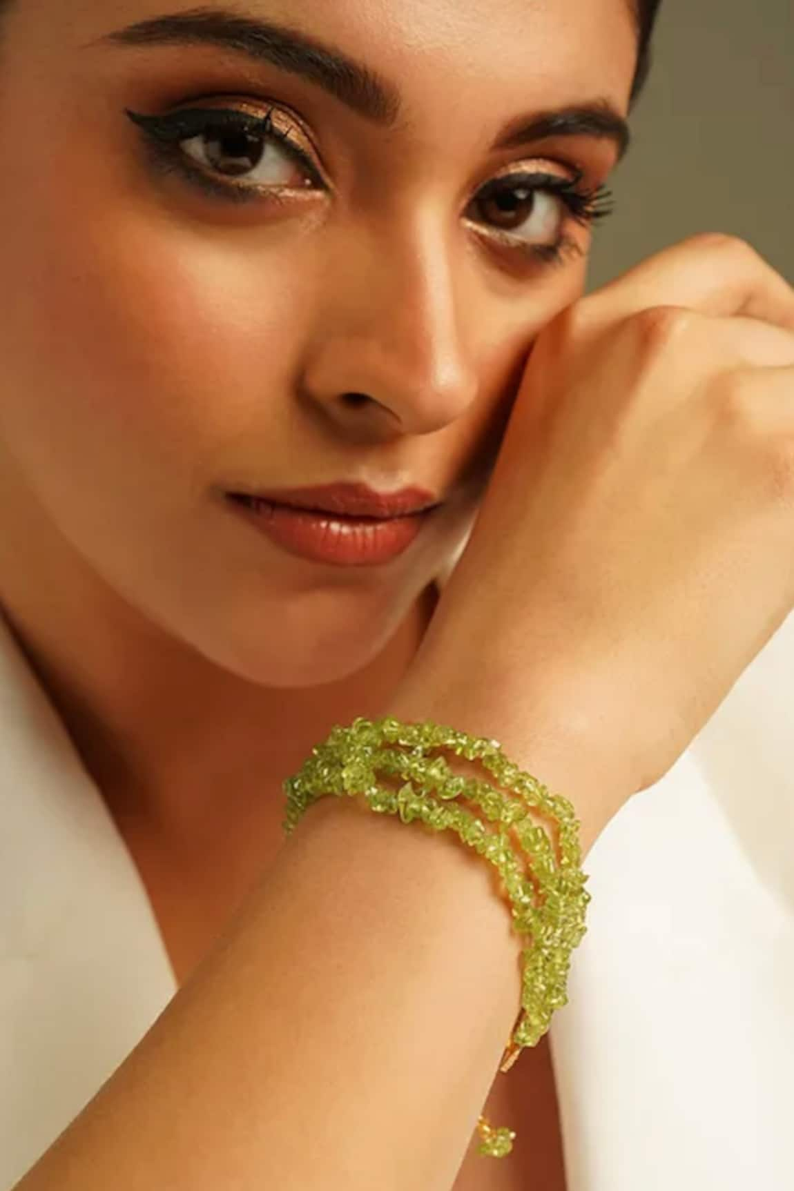 Kastiya Jewels Peridot Gemstone Layered Bracelet