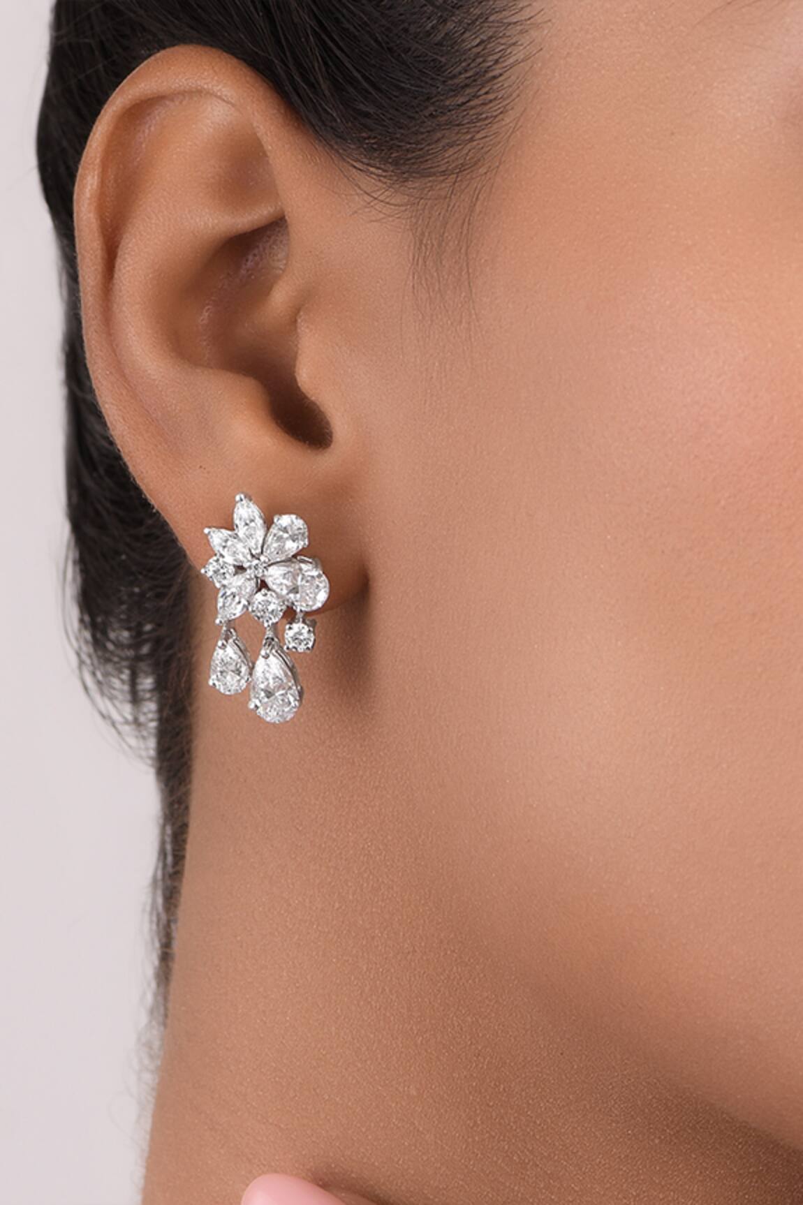 DIOSA PARIS JEWELLERY Swarovski Zirconia Floral Earrings 