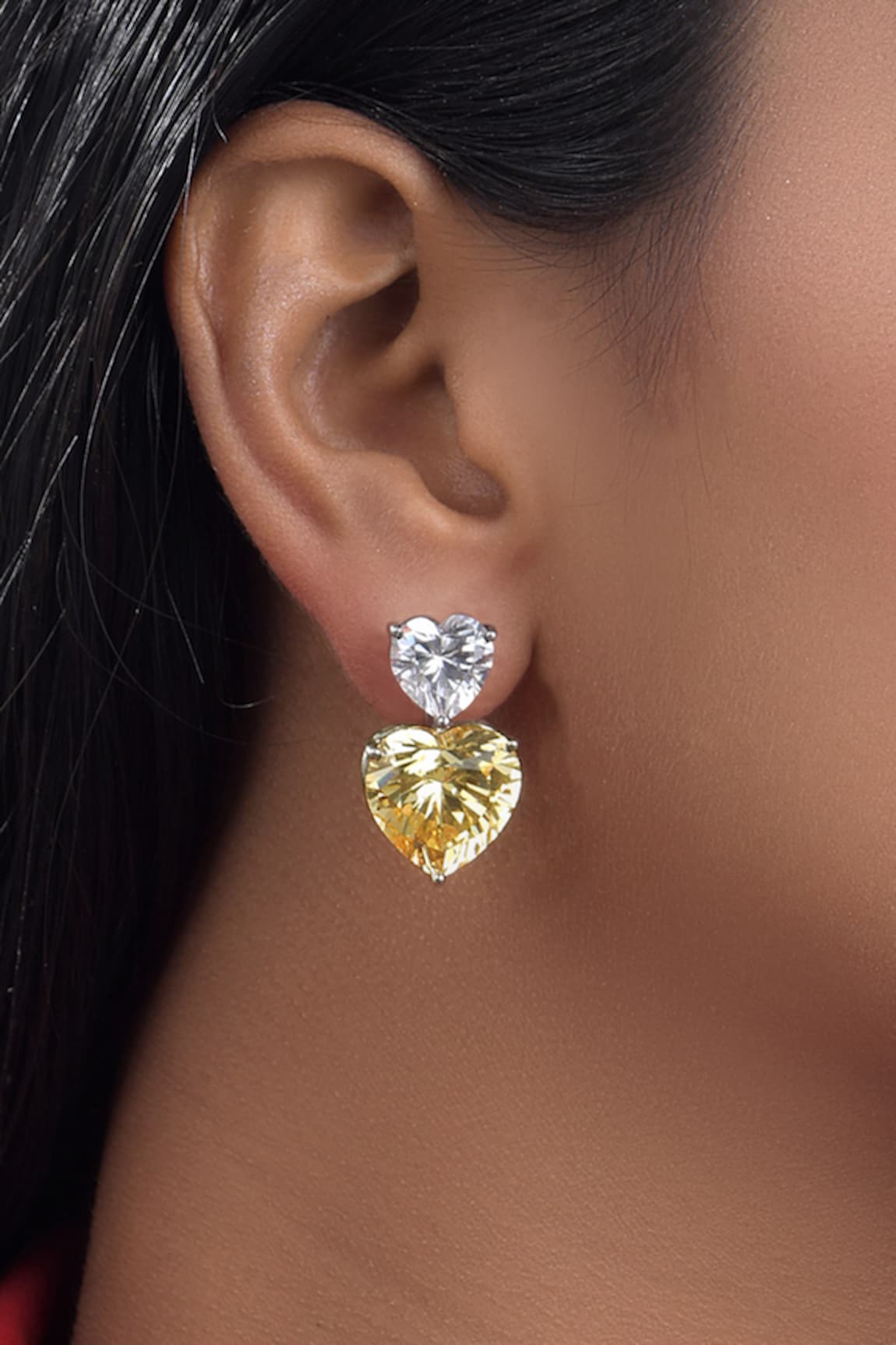 DIOSA PARIS JEWELLERY Swarovski Zirconia Heart Shaped Earrings