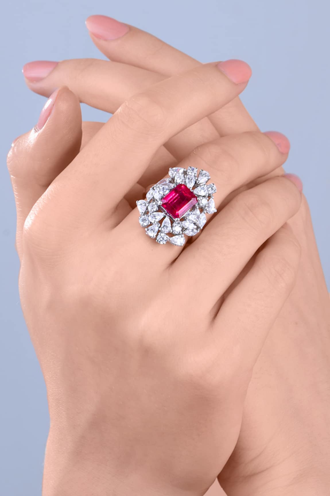 DIOSA PARIS JEWELLERY Ruby Embellished Ring