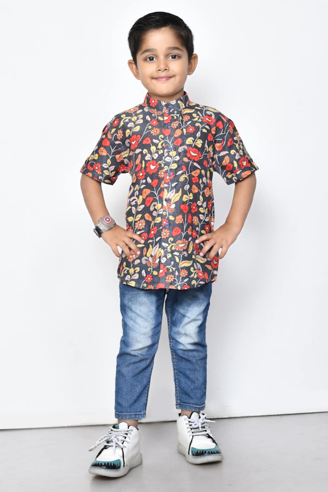 Banana Bee Cotton Floral Pattern Shirt