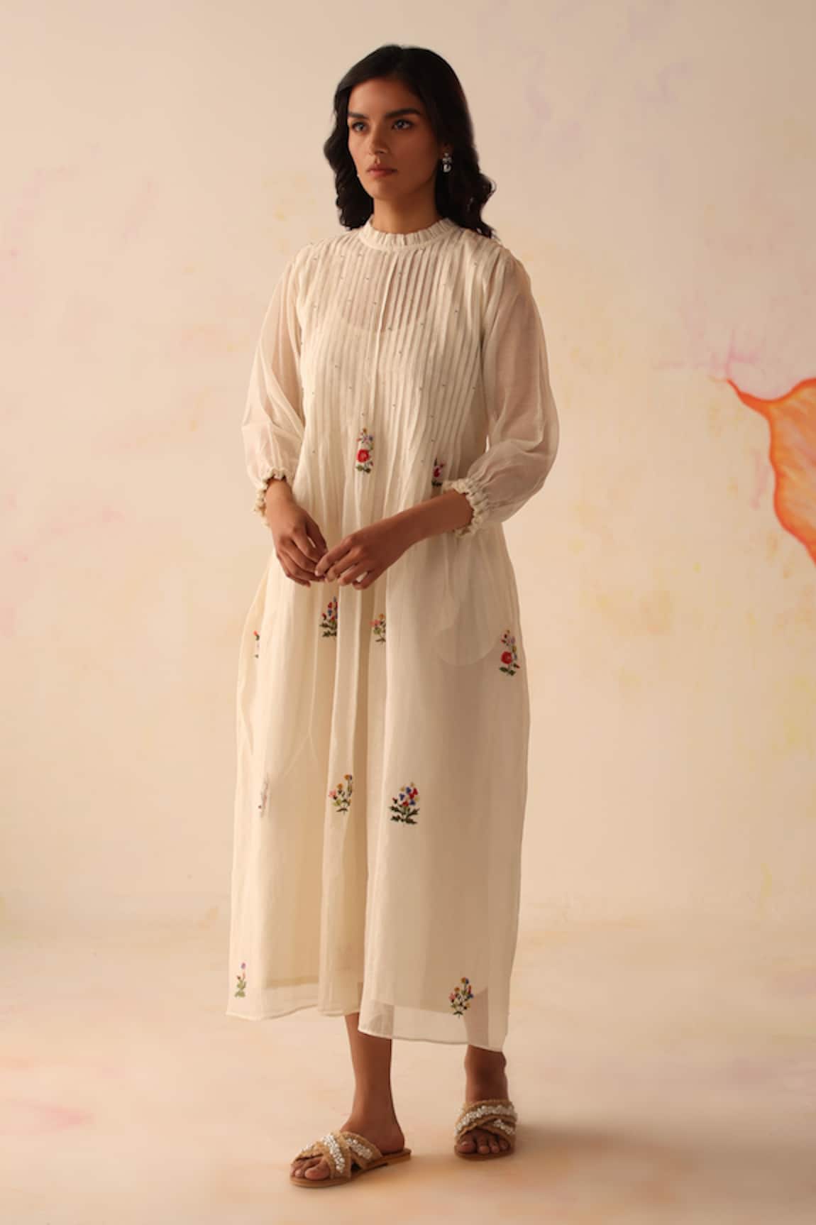 Begum Khubani Hand Embroidered Dress With Slip